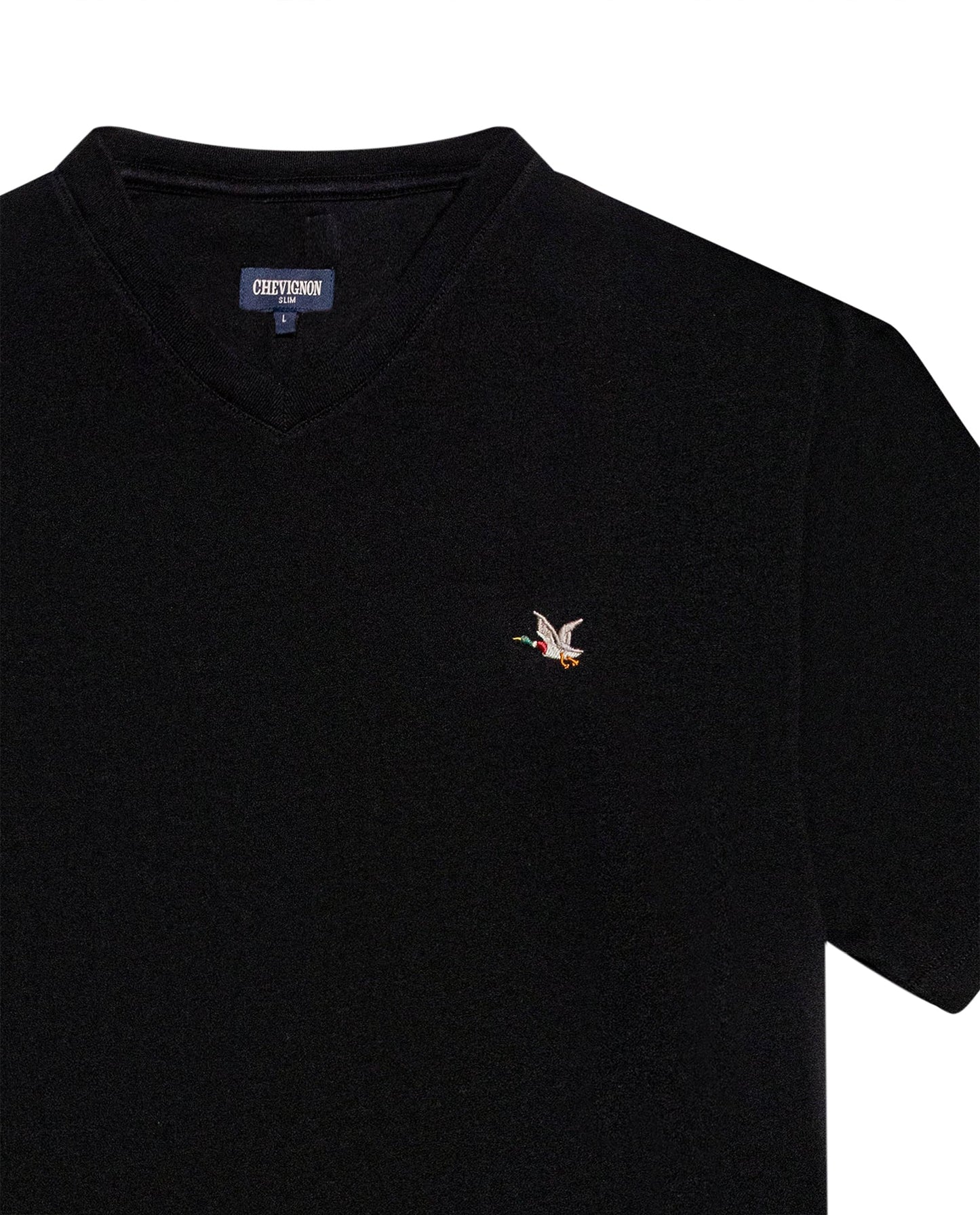 Men's Slim Fit V-Neck T-Shirt - Black