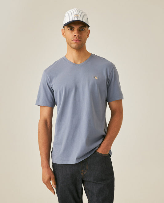 Men's Slim Fit V-Neck T-Shirt - Light Blue