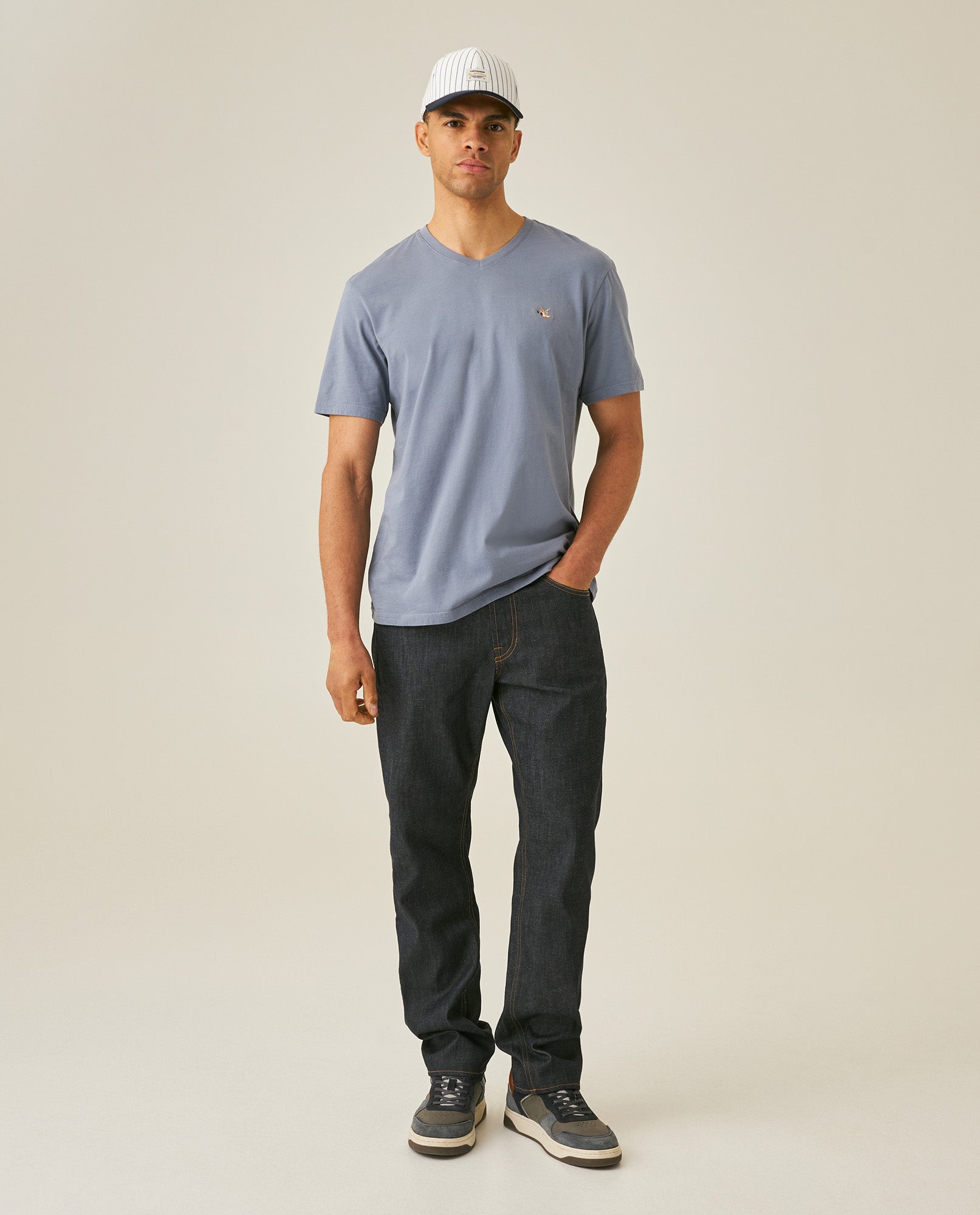 Men's Slim Fit V-Neck T-Shirt - Light Blue