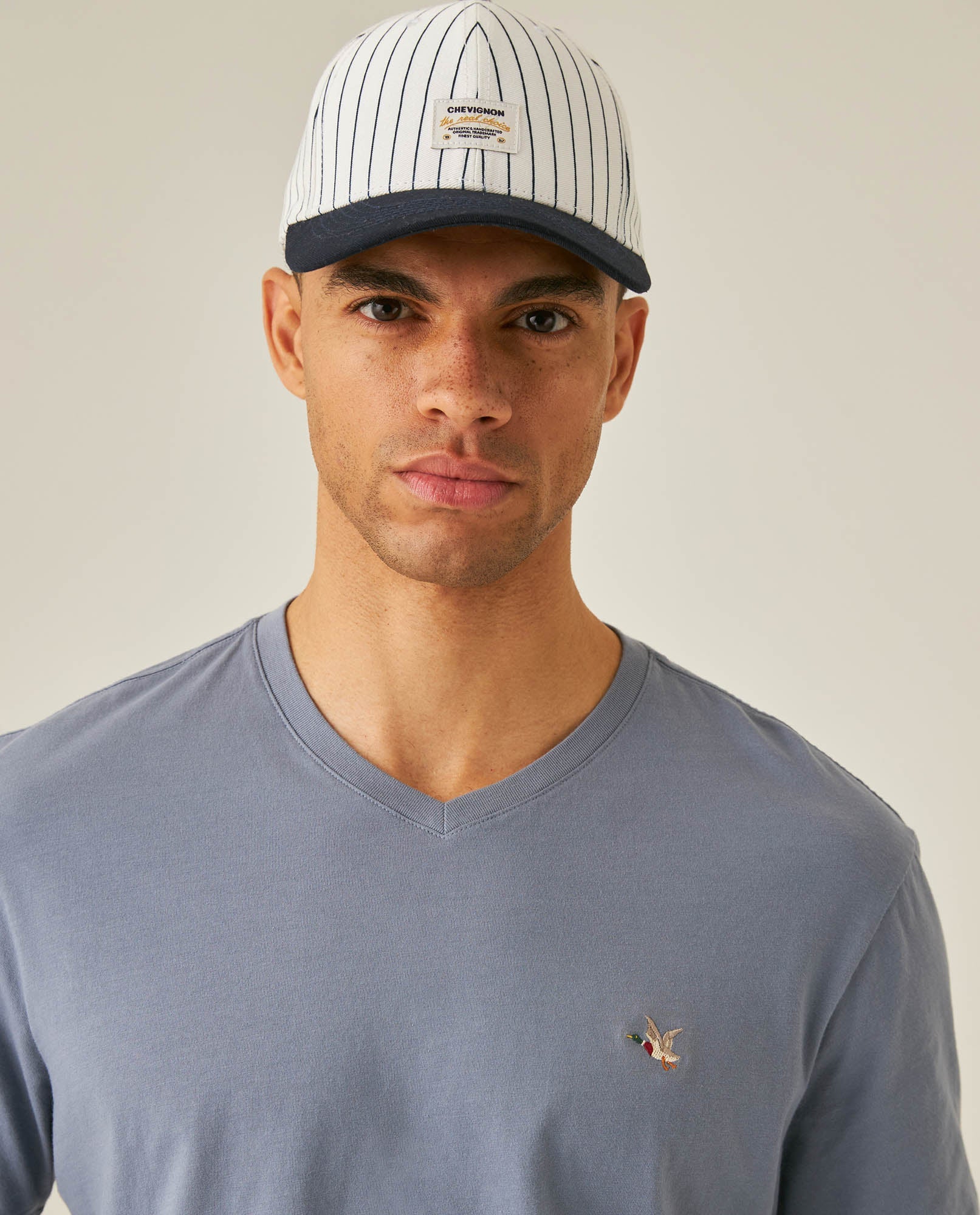 Men's Slim Fit V-Neck T-Shirt - Light Blue
