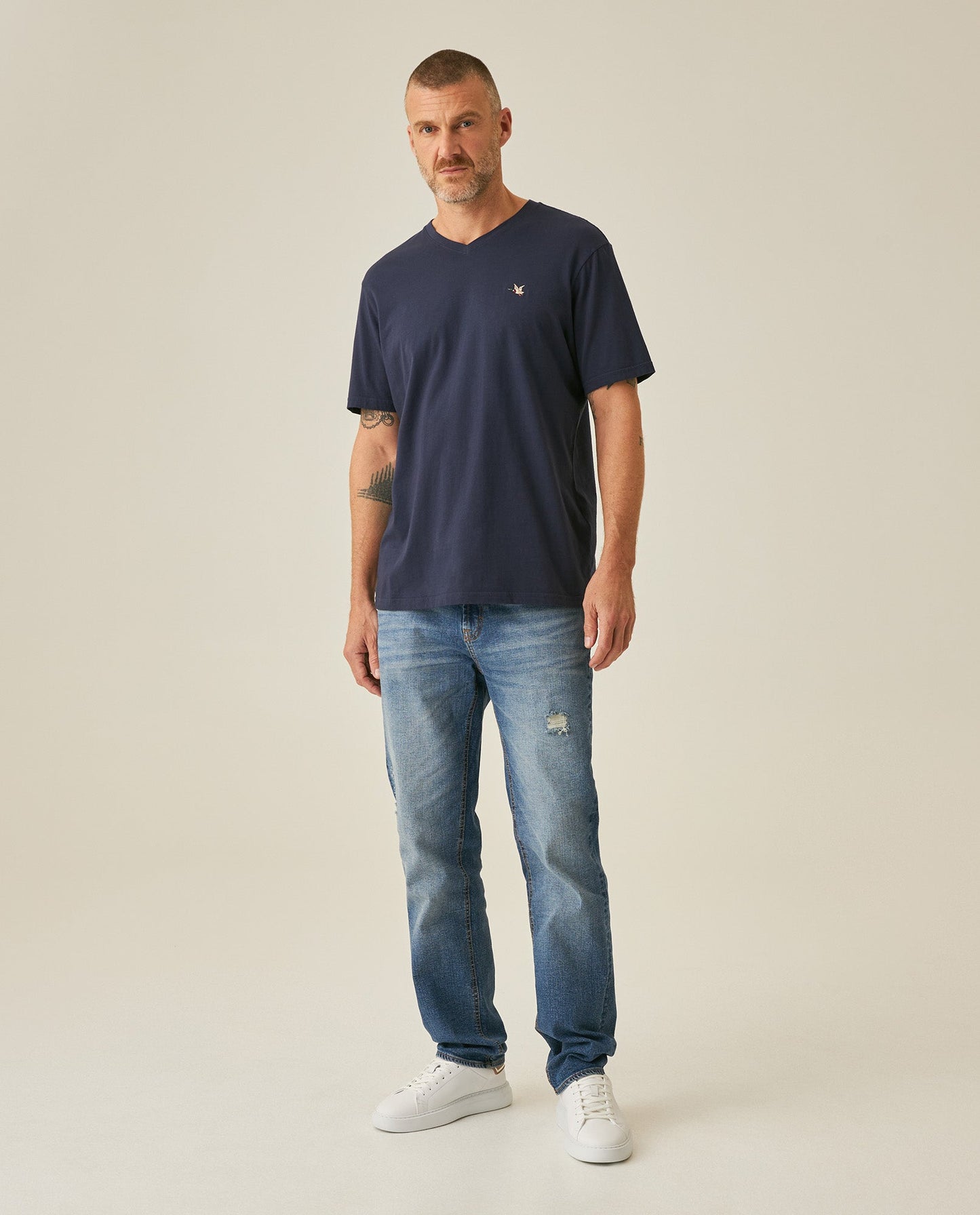 Men's Slim Fit V-Neck T-Shirt - Blue