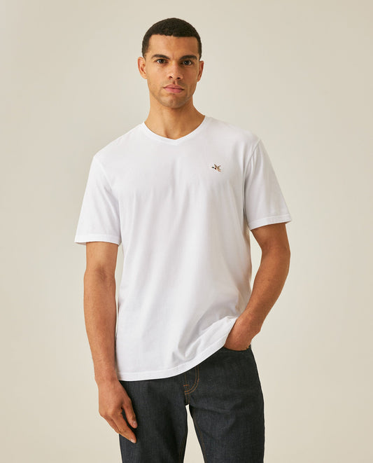 Men's Slim Fit V-Neck T-Shirt - White