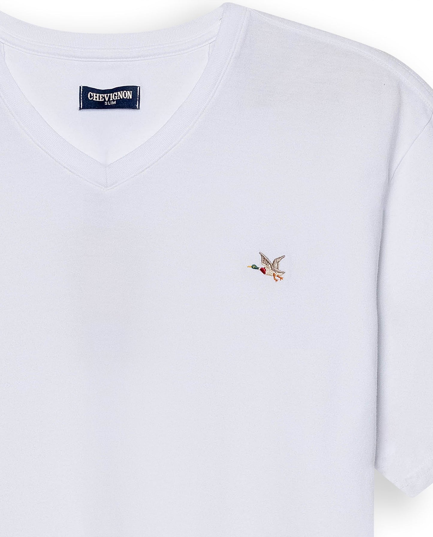Men's Slim Fit V-Neck T-Shirt - White