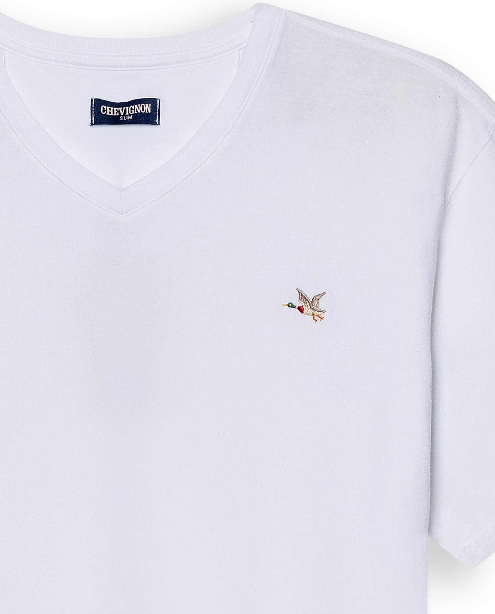 Men's Slim Fit V-Neck T-Shirt - White