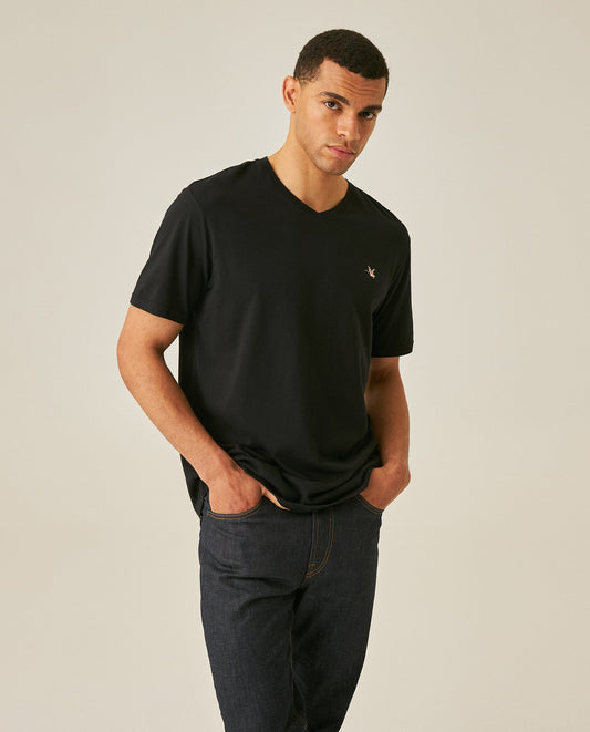 Men's Slim Fit V-Neck T-Shirt - Black