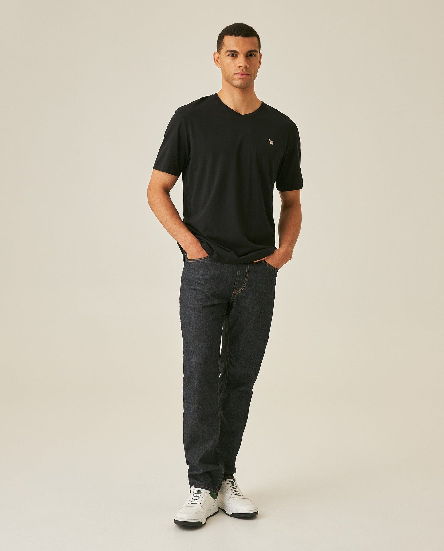 Men's Slim Fit V-Neck T-Shirt - Black