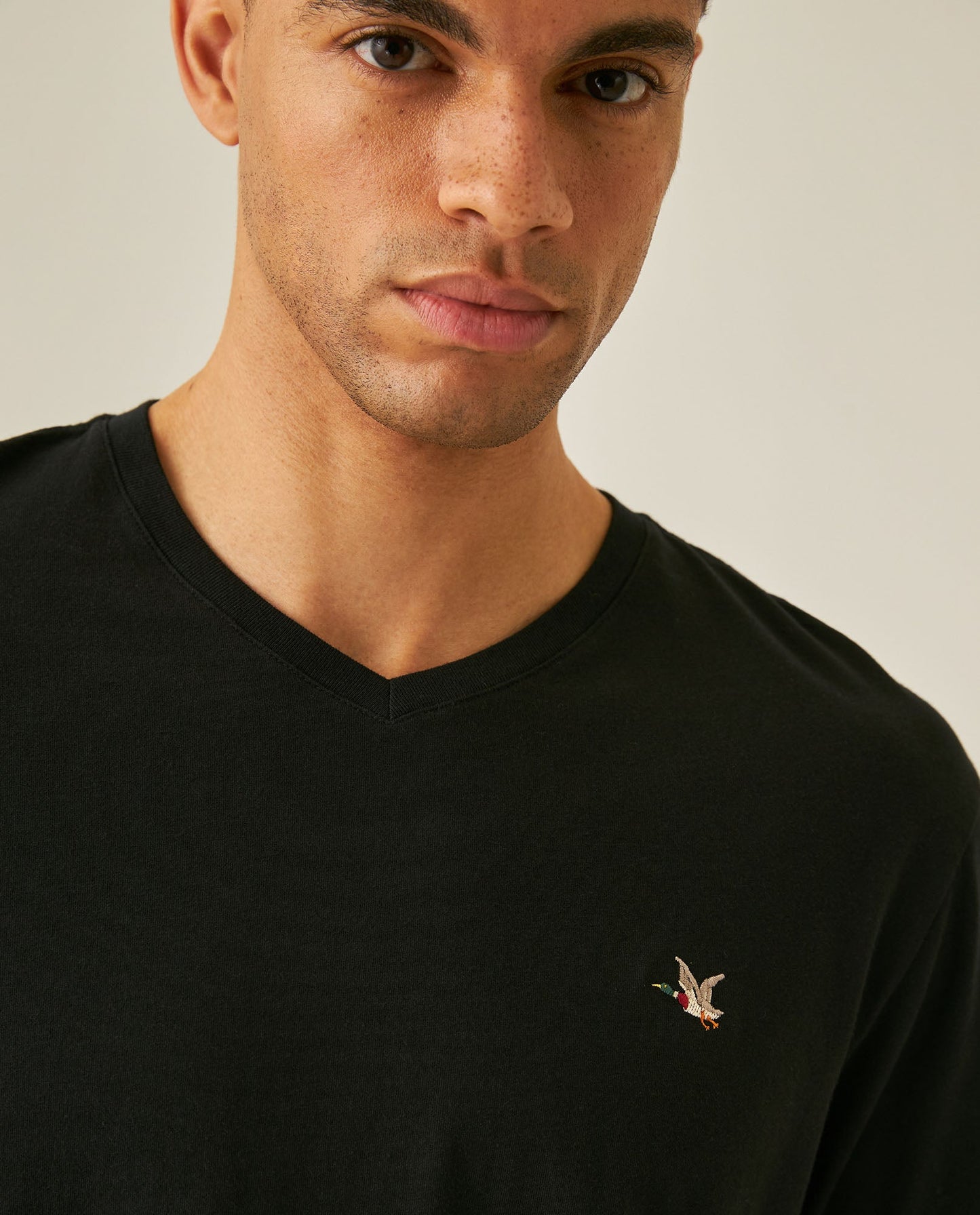 Men's Slim Fit V-Neck T-Shirt - Black