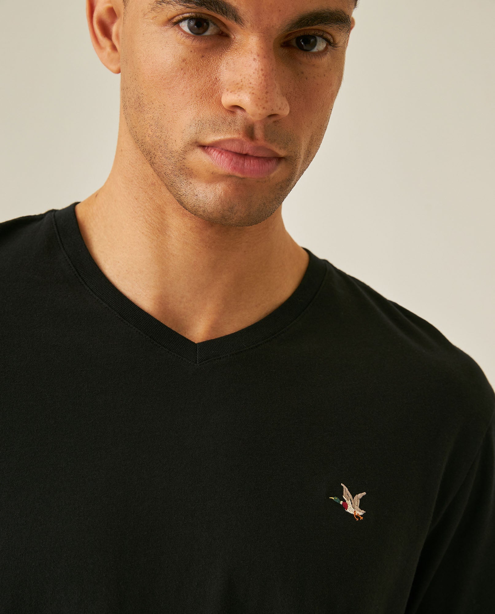 Men's Slim Fit V-Neck T-Shirt - Black