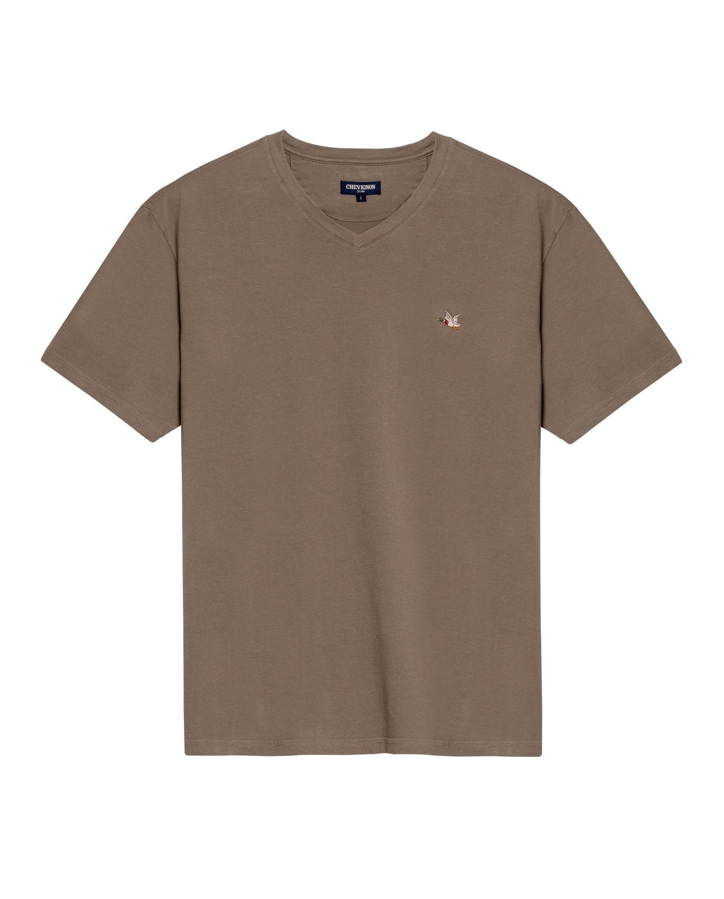 Men's Slim Fit V-Neck T-Shirt - Khaki