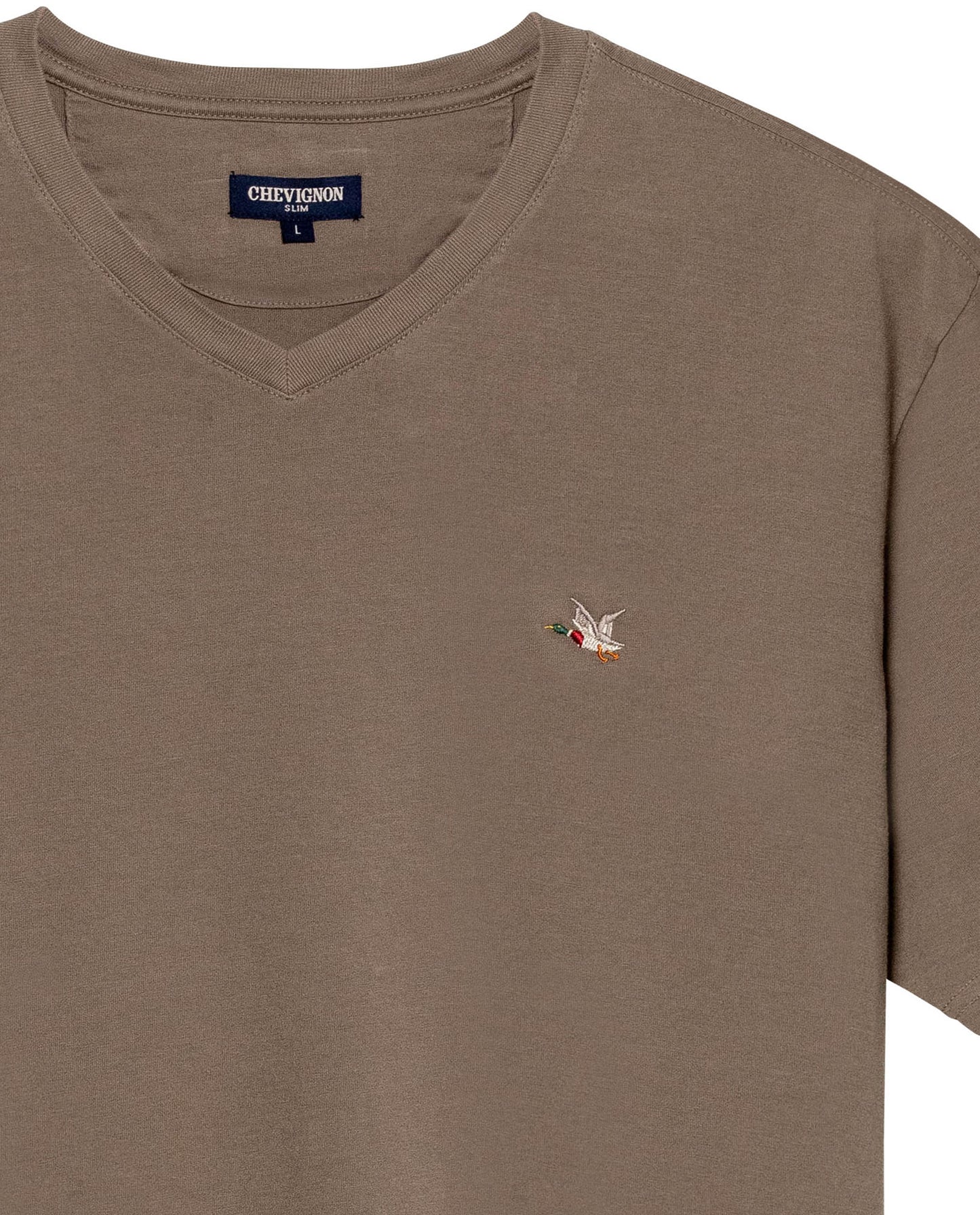Men's Slim Fit V-Neck T-Shirt - Khaki