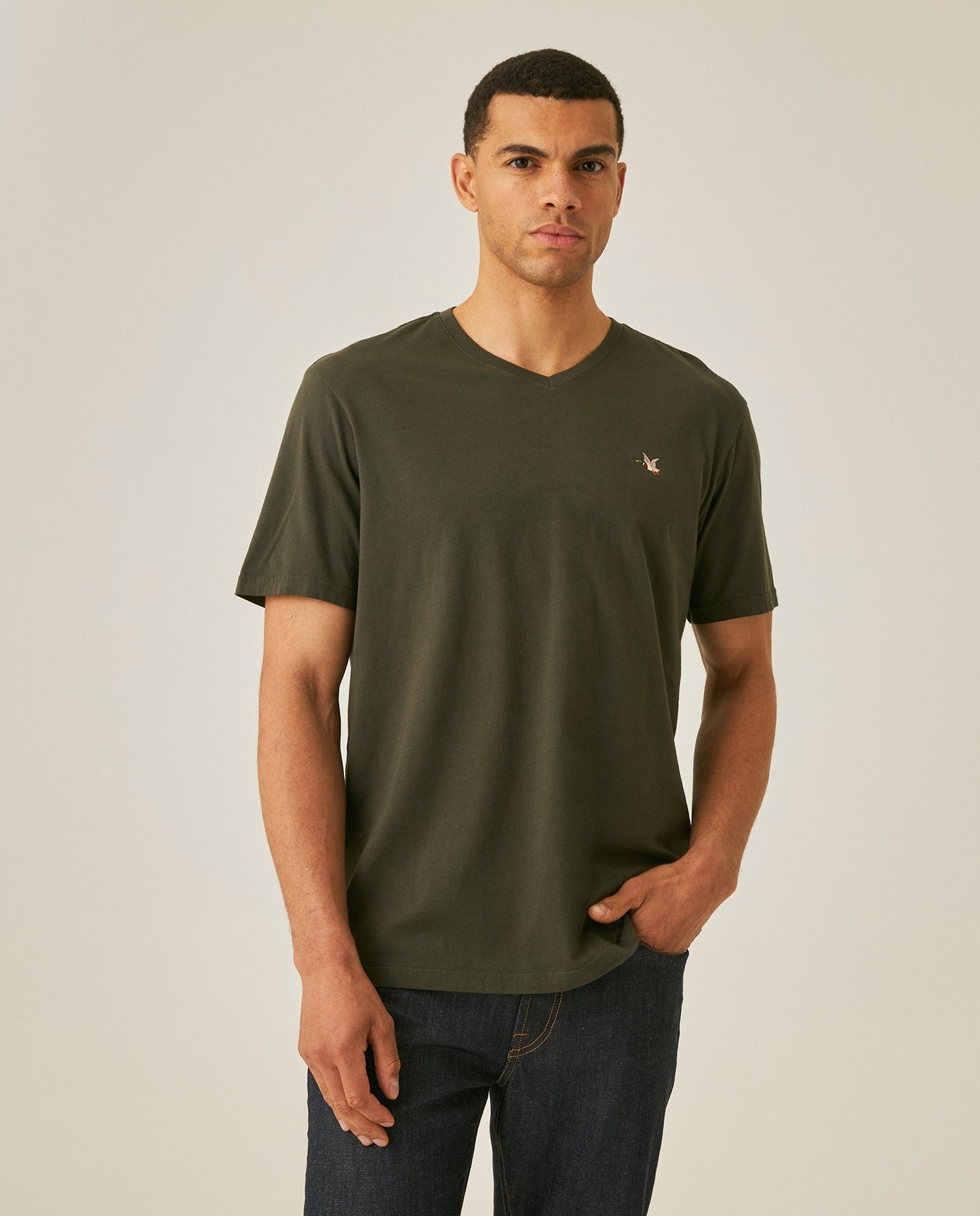 Men's Slim Fit V-Neck T-Shirt - Green