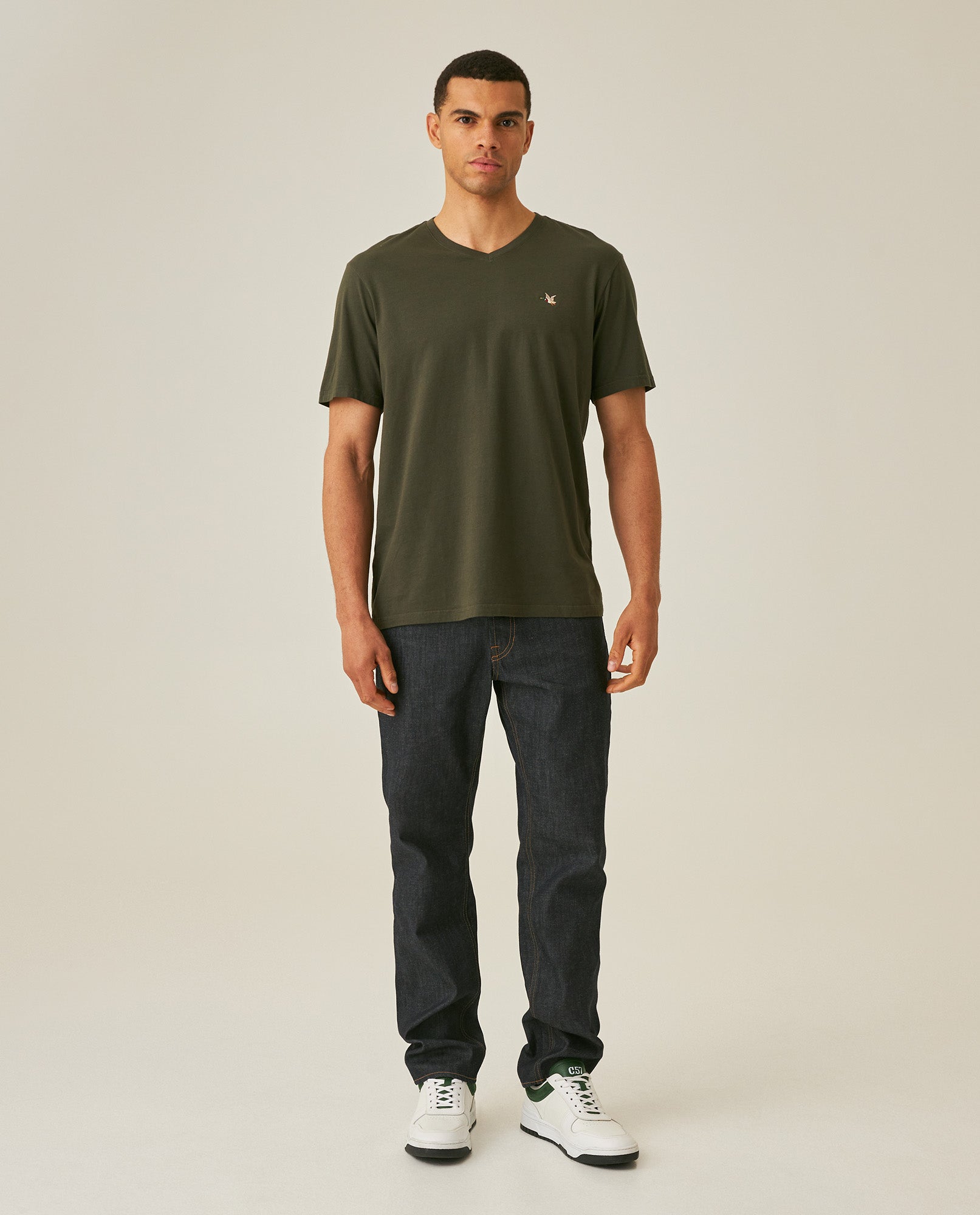 Men's Slim Fit V-Neck T-Shirt - Green