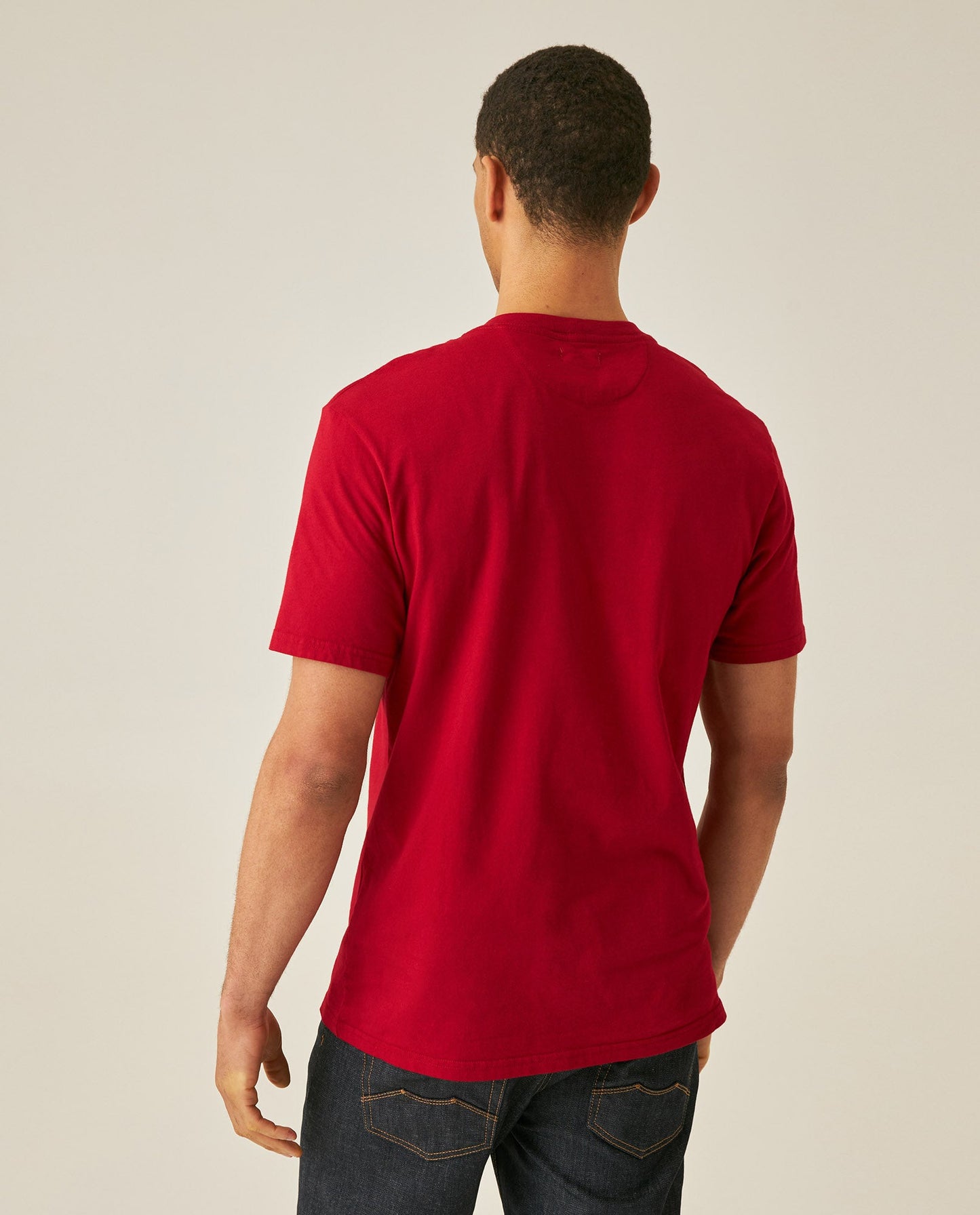 Men's T-Shirt Slim Fit Short Sleeve Crewneck Cotton Vibrant Embroidered Duck Heart Point Chest - Red