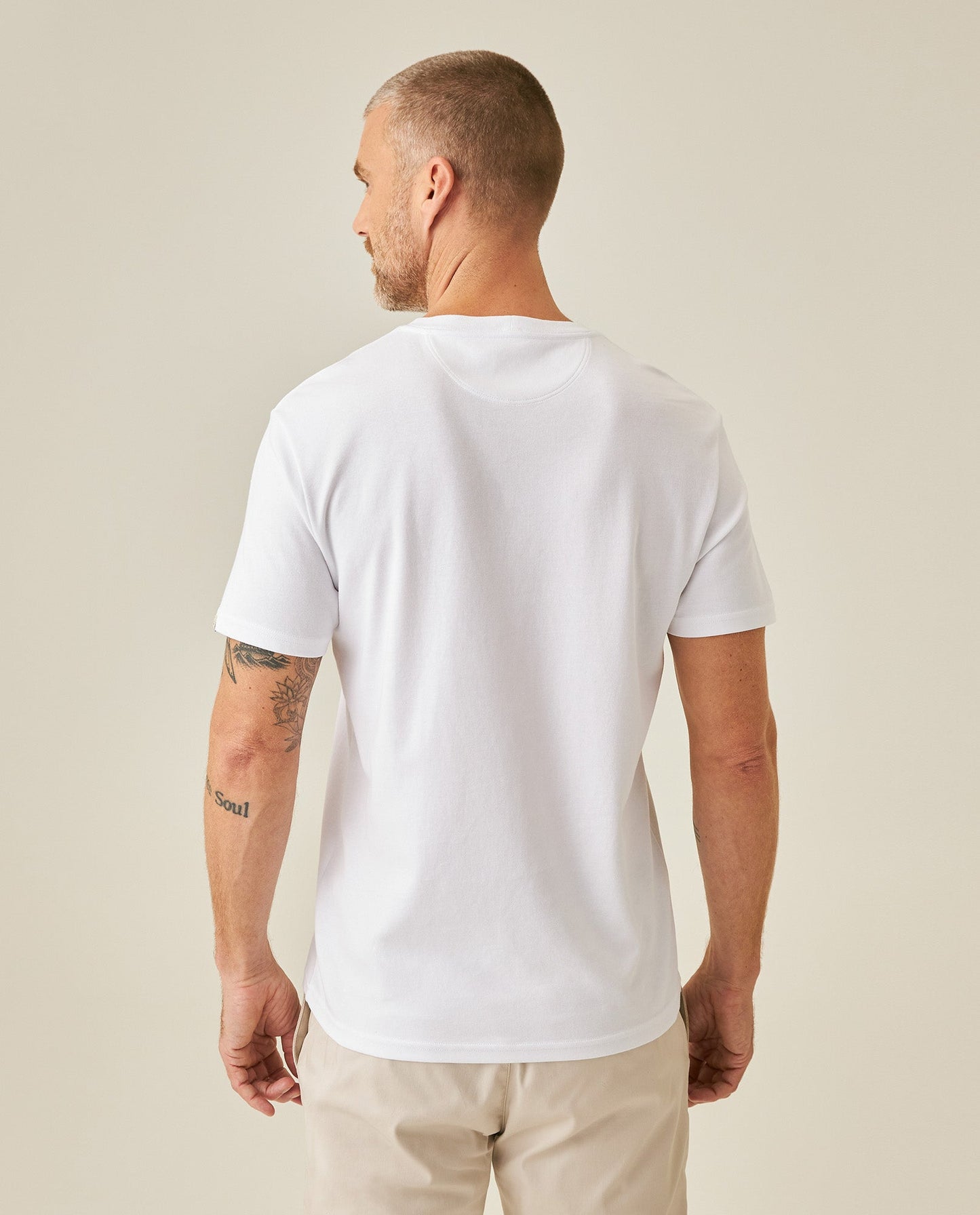 Men's T-Shirt Slim Fit Short Sleeve Cotton Polyester High Density Graphic Center Print Tactile Relief - White