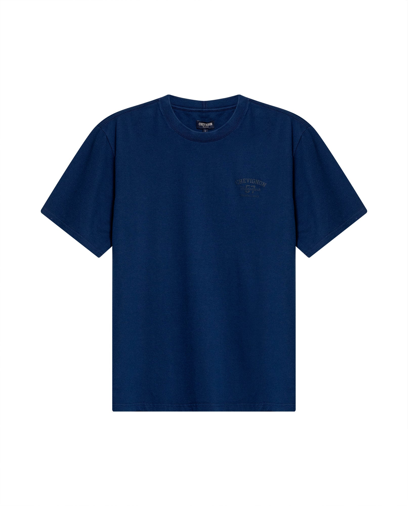 Men's T-Shirt Classic Fit Short Sleeve Cotton Elastane Piqué-Honeycomb Fabric Localized Graphic Red Vent Details - Blue
