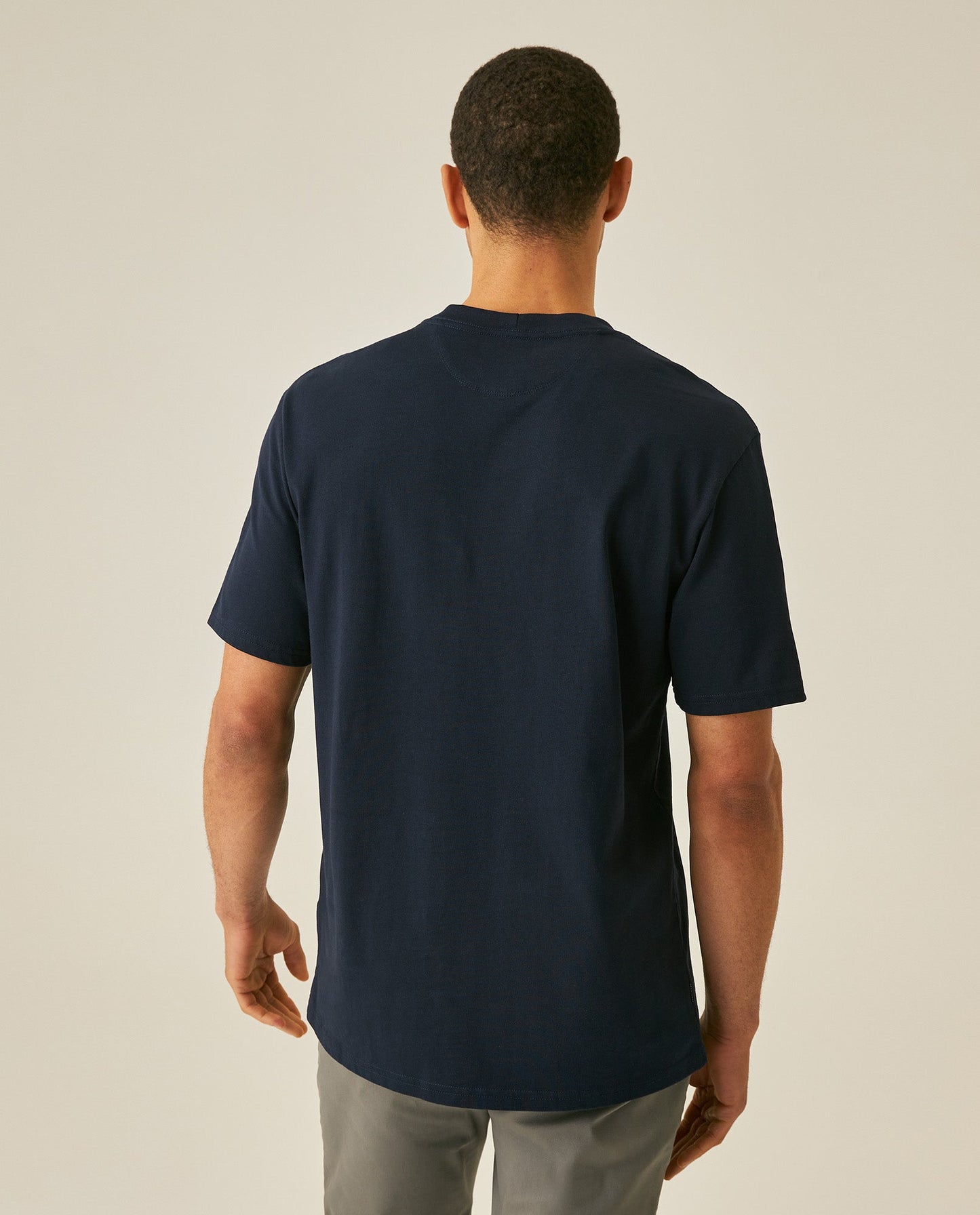 Men's T-Shirt Classic Fit Short Sleeve Cotton Jersey Polonia Front Back Graphics Heavy Rib Collar - Blue