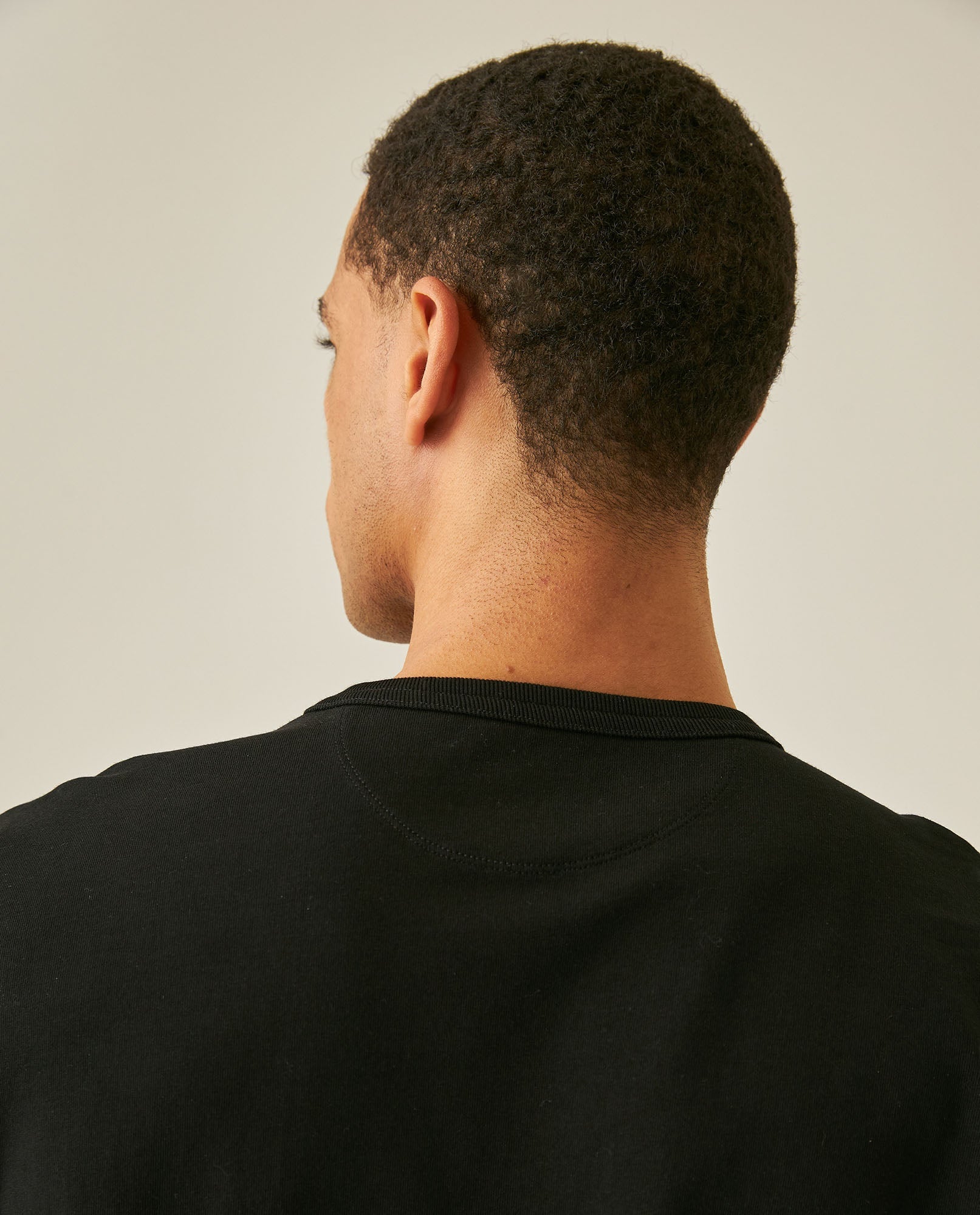 Men's T-Shirt Slim Fit Short Sleeve Cotton Jersey Heavy Mini Central High Density Graphic - Black