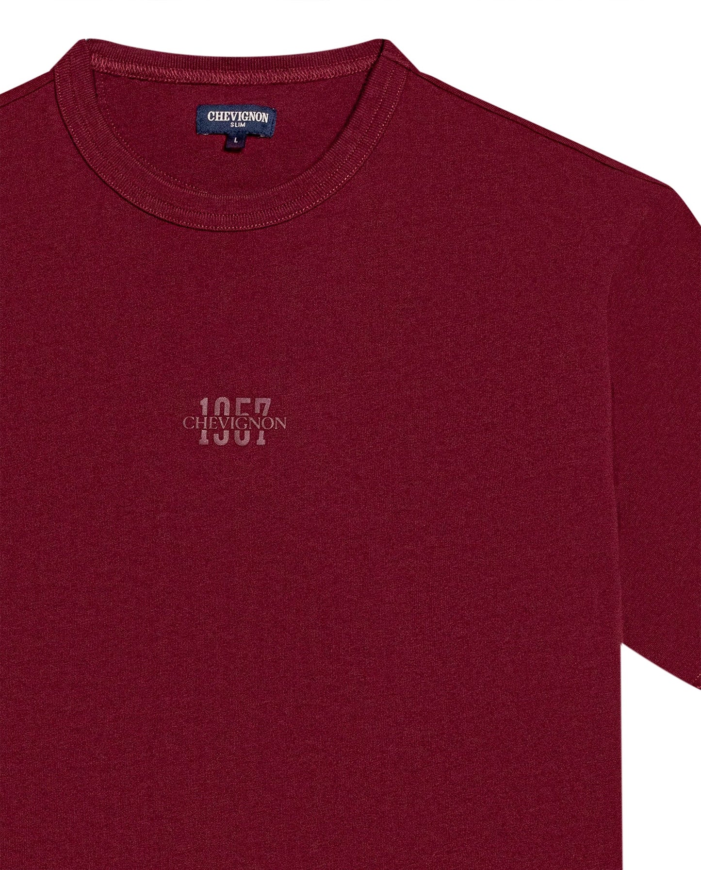 Men's T-Shirt Slim Fit Short Sleeve Cotton Jersey Heavy Mini Central High Density Graphic - Red