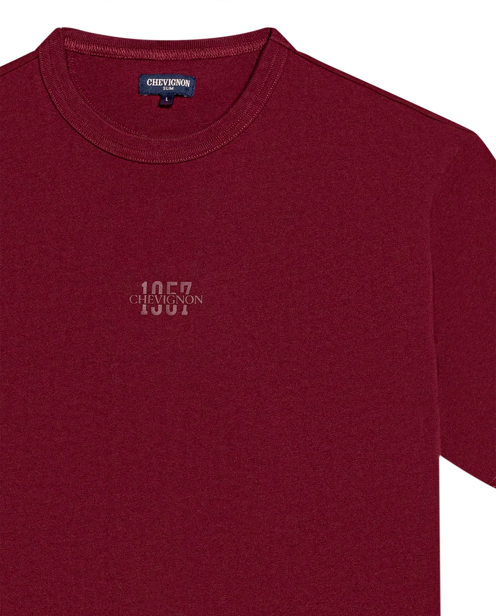 Men's T-Shirt Slim Fit Short Sleeve Cotton Jersey Heavy Mini Central High Density Graphic - Red