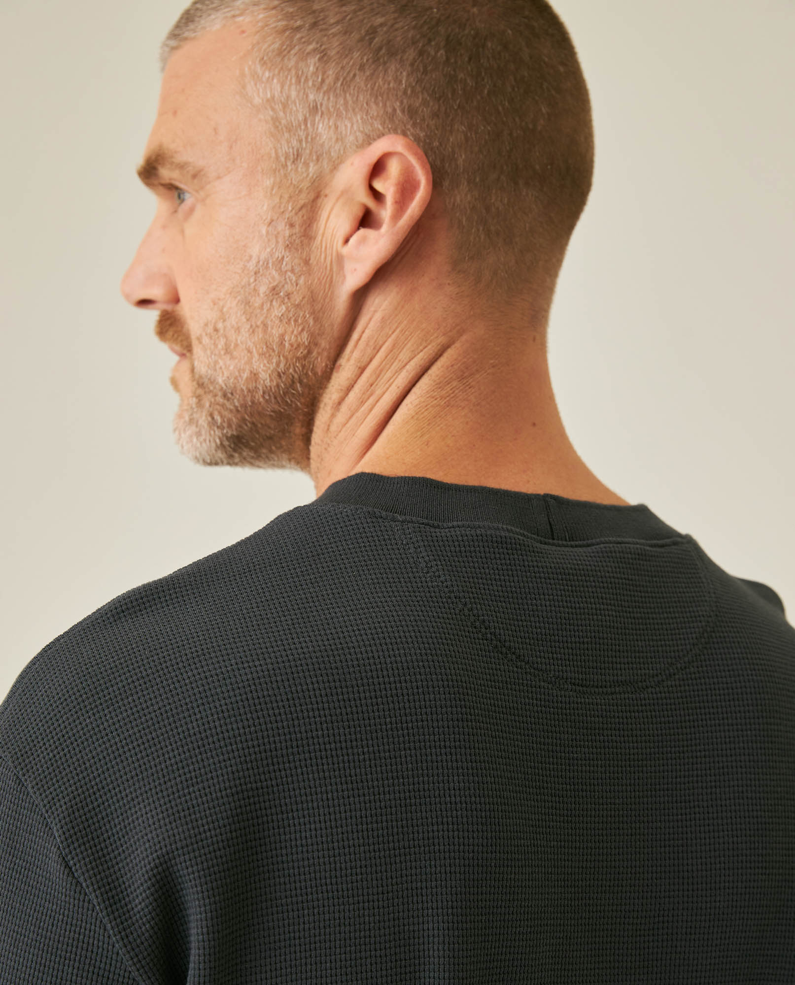 Men's T-Shirt Classic Fit Short Sleeve Cotton Polyester Waffle Texture Distinctive Tactile DiMen'sion - Gray
