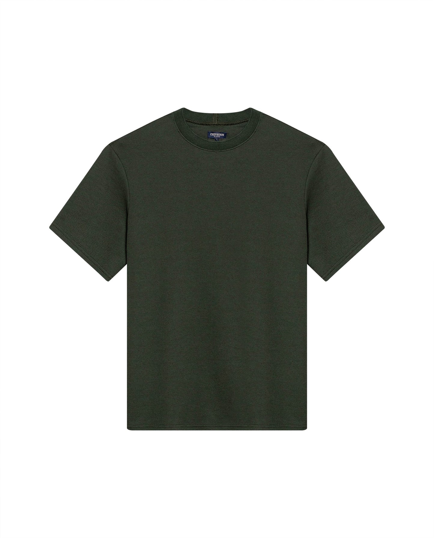 Men's T-Shirt Classic Fit Short Sleeve Cotton Polyester Waffle Texture Distinctive Tactile DiMen'sion - Green