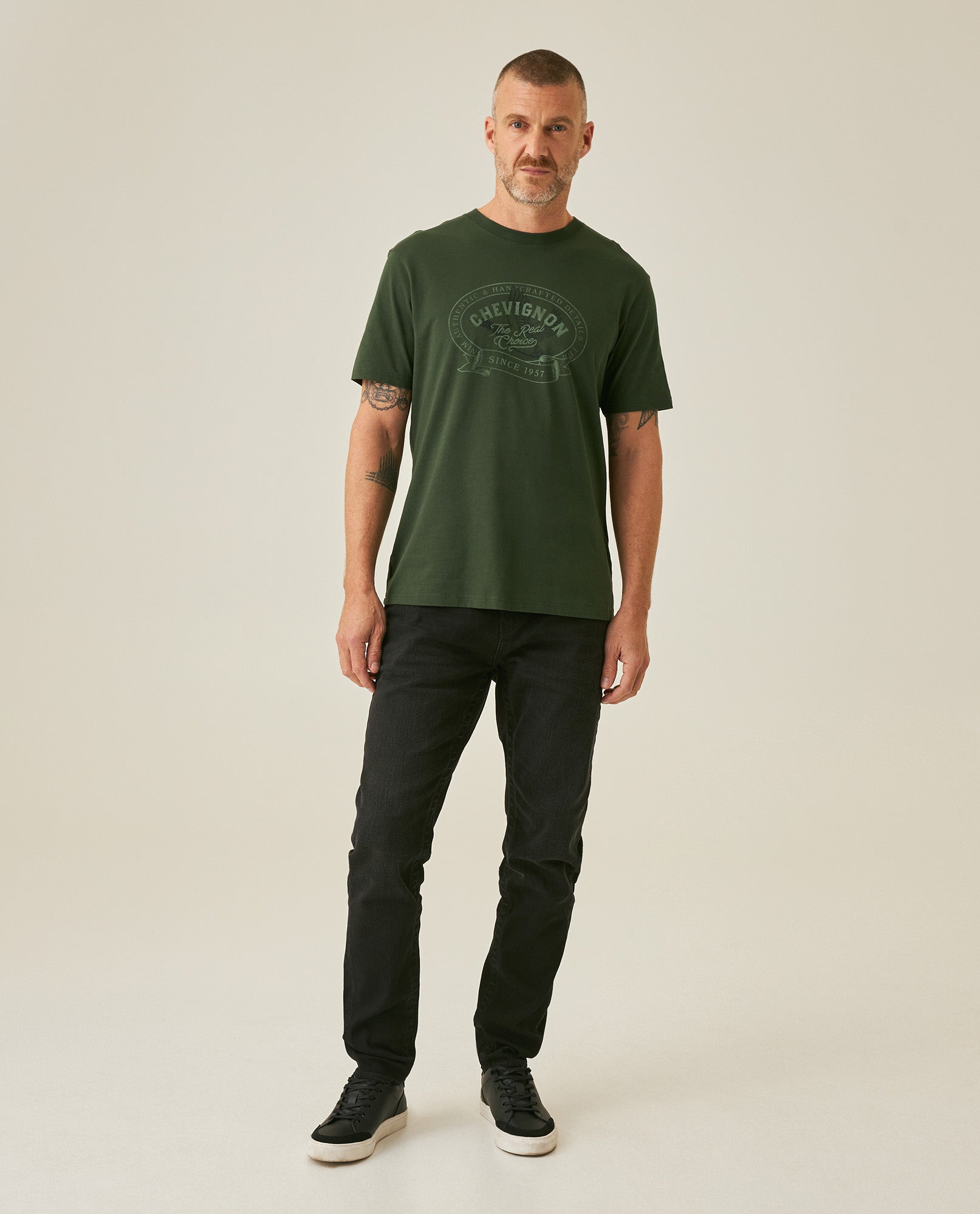 Men's T-Shirt Classic Fit Short Sleeve Cotton Polyester Waffle Texture Distinctive Tactile DiMen'sion - Green