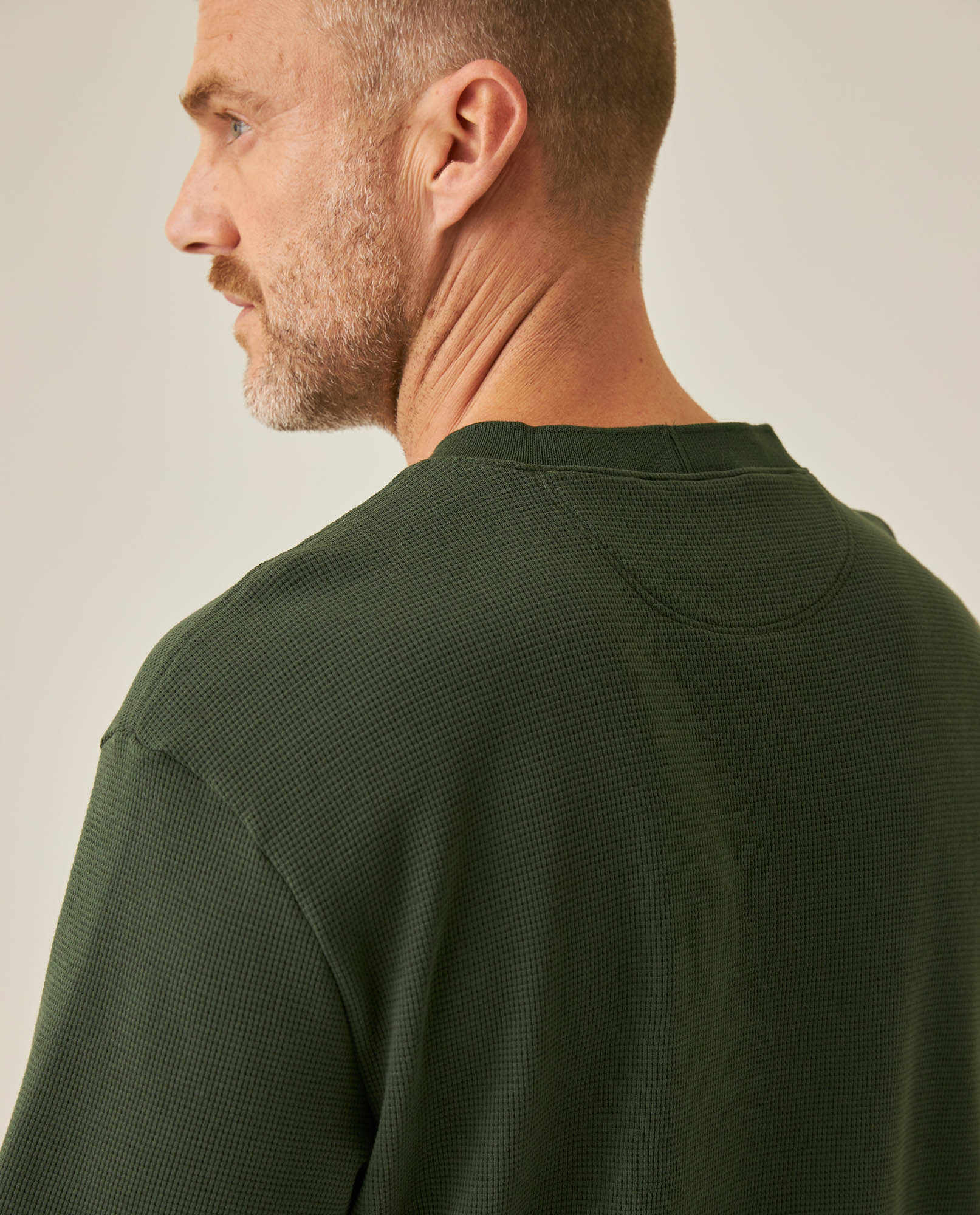 Men's T-Shirt Classic Fit Short Sleeve Cotton Polyester Waffle Texture Distinctive Tactile DiMen'sion - Green