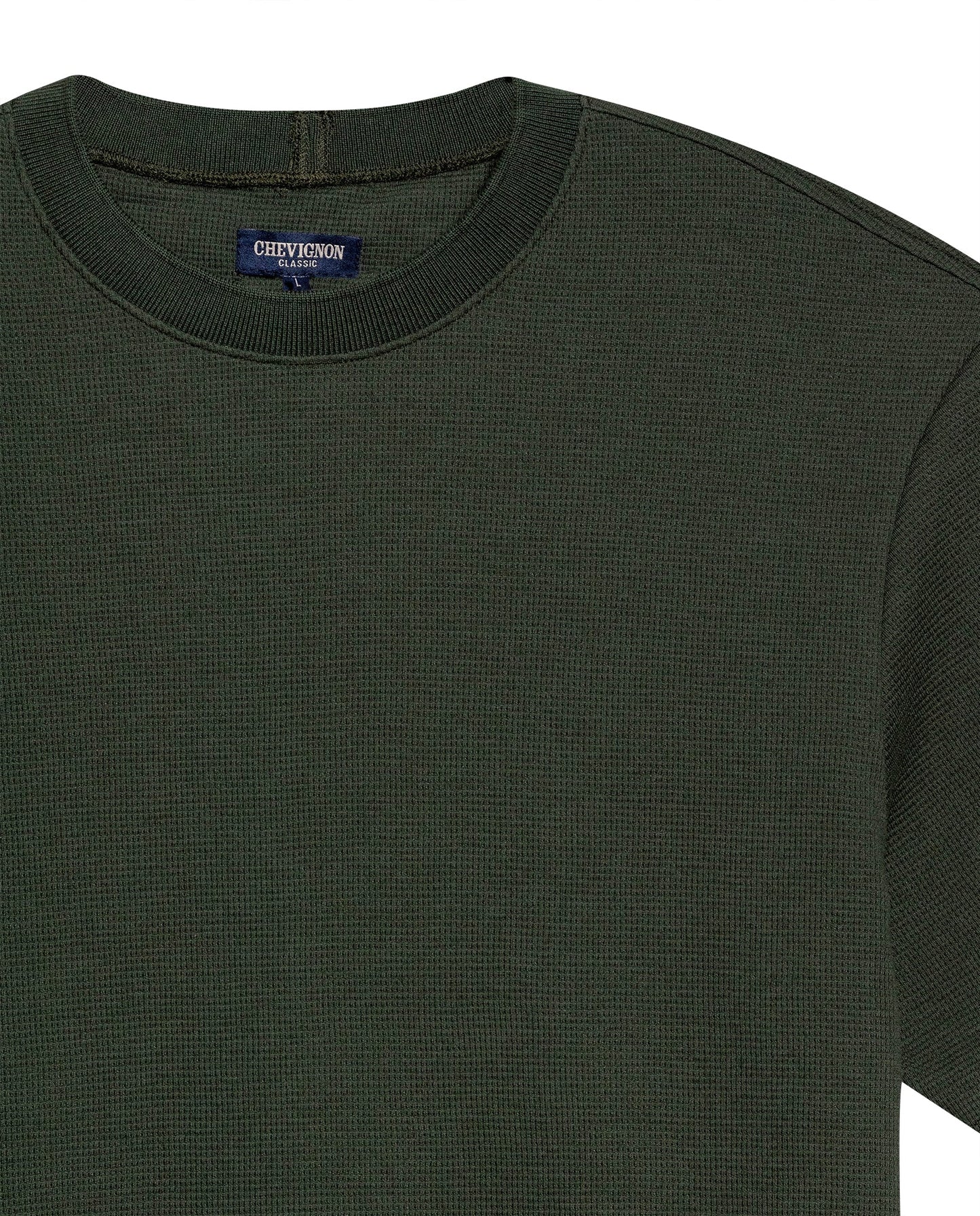 Men's T-Shirt Classic Fit Short Sleeve Cotton Polyester Waffle Texture Distinctive Tactile DiMen'sion - Green