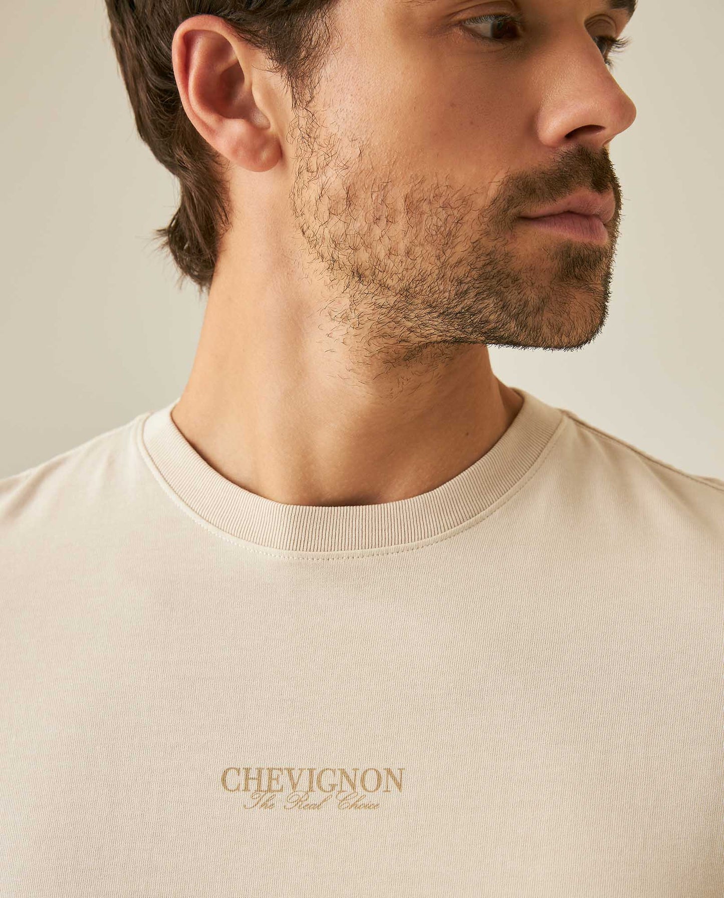 Men's T-Shirt Classic Fit Short Sleeve Cotton Jersey Heavy Washed Front Graphics Back Appliqué - Raw