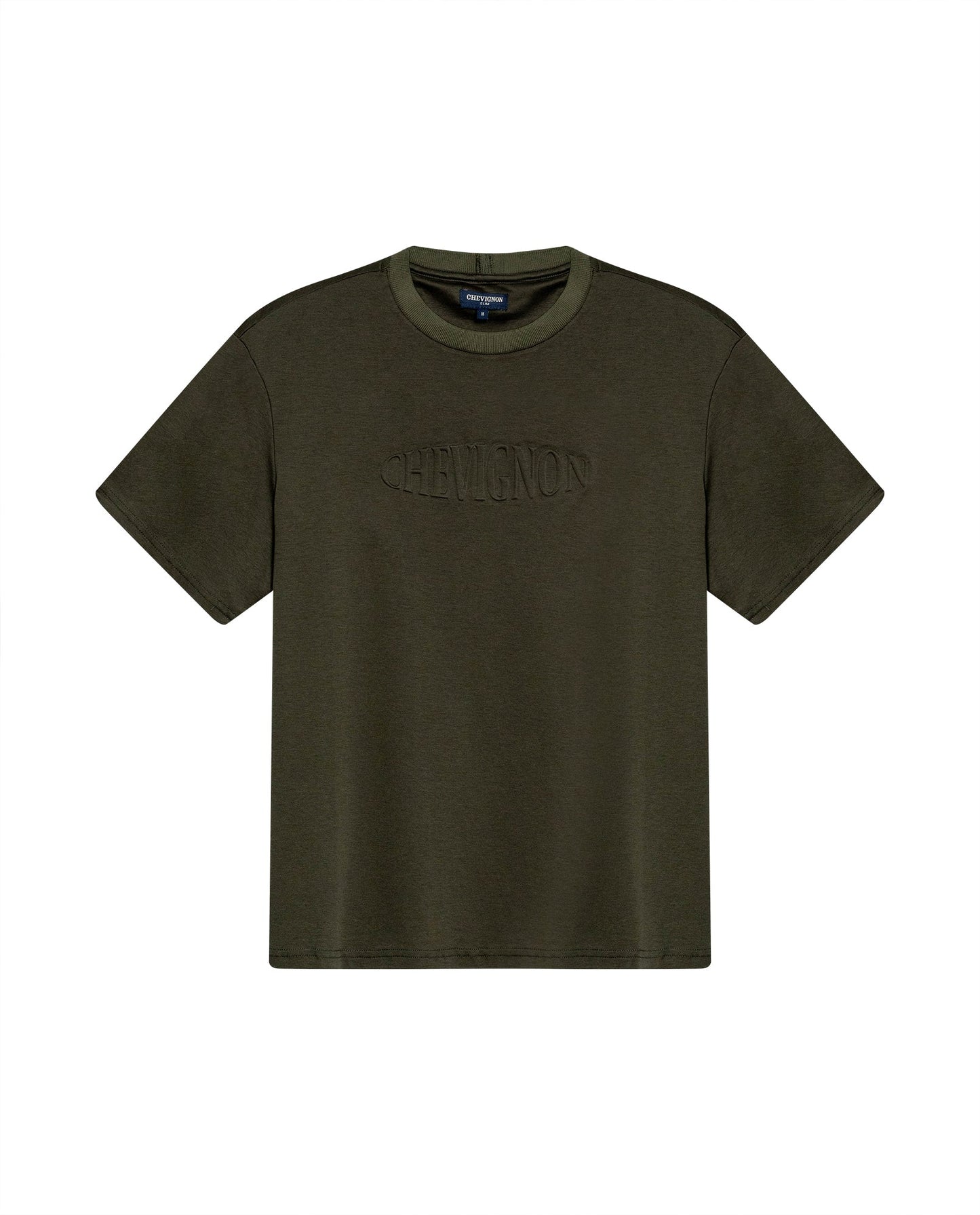 Men's T-Shirt Slim Fit Short Sleeve Modal Cotton Embossed Relief Graphic Touch - Green
