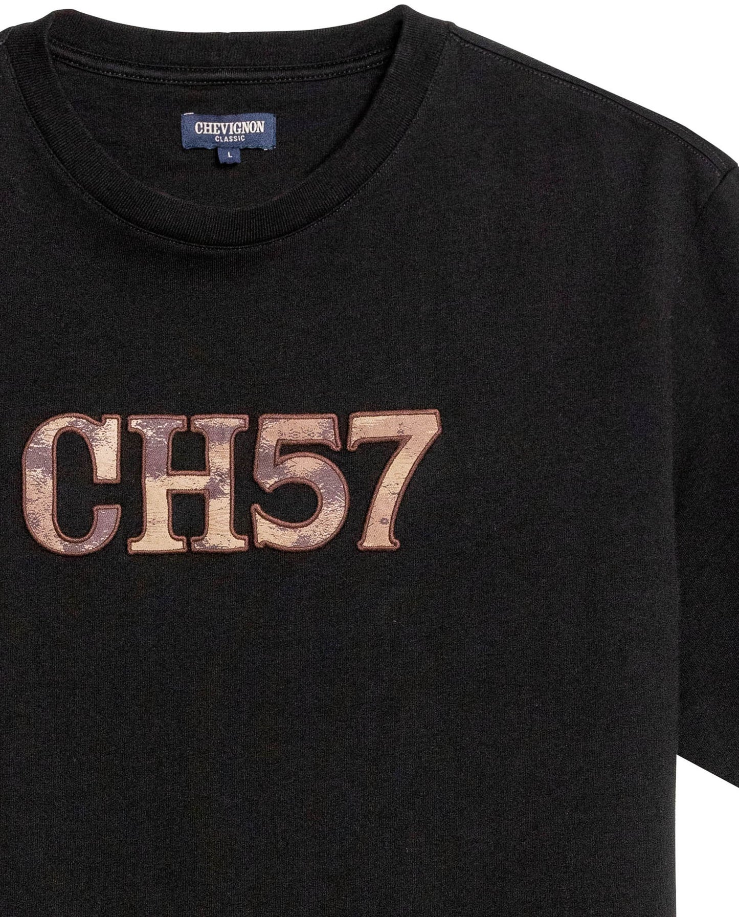 Men's T-Shirt Classic Fit Short Sleeve Crewneck Cotton Jersey Medium Weight Military Camo Aesthetic Chest Graphic - Black