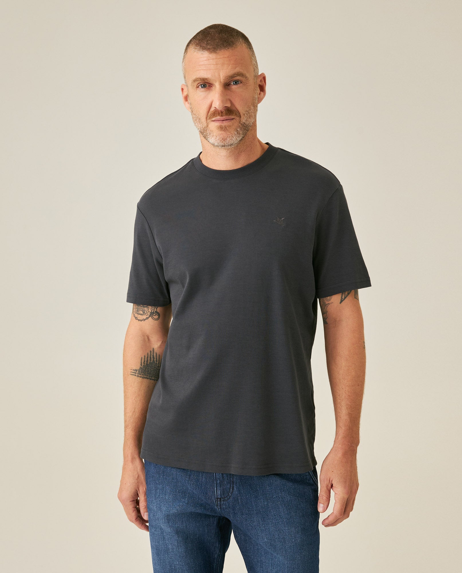 Men's T-Shirt Slim Fit Short Sleeve Minimalist Duck - Gray