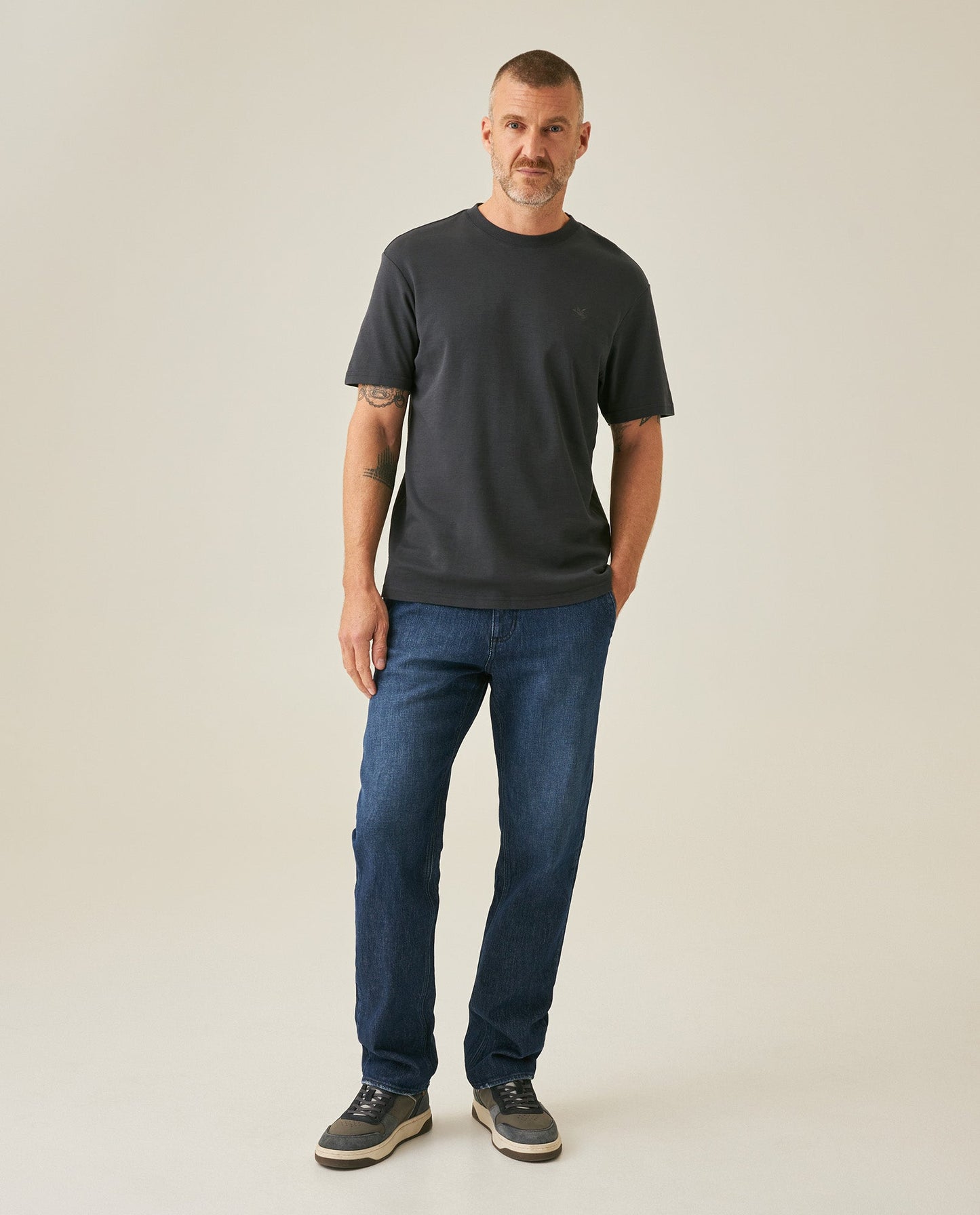 Men's T-Shirt Slim Fit Short Sleeve Minimalist Duck - Gray