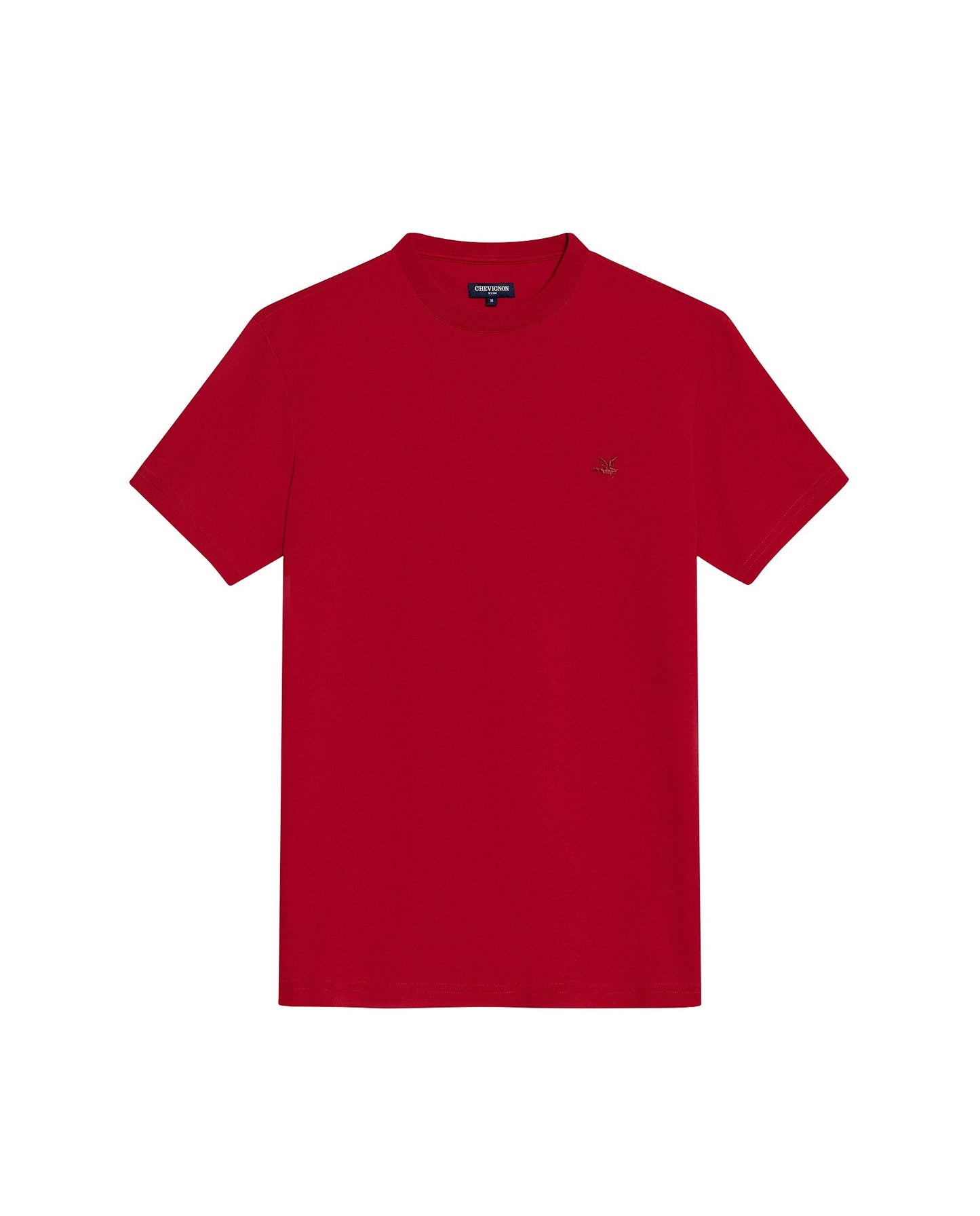 Men's T-Shirt Slim Fit Short Sleeve Cotton Jersey Double Knit Superior Durability Tone on Tone Duck Minimalist - Red