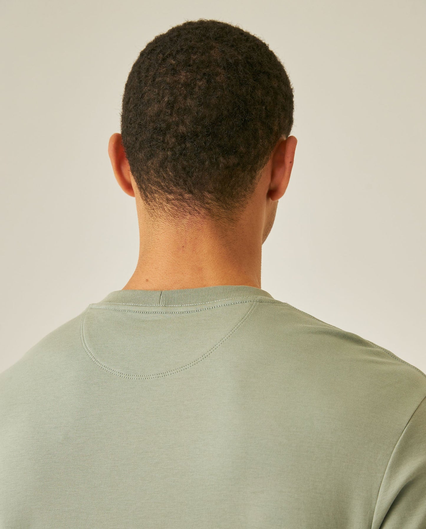 Men's T-Shirt Slim Fit Short Sleeve Cotton Jersey Double Knit Superior Durability Tone on Tone Duck Minimalist - Green
