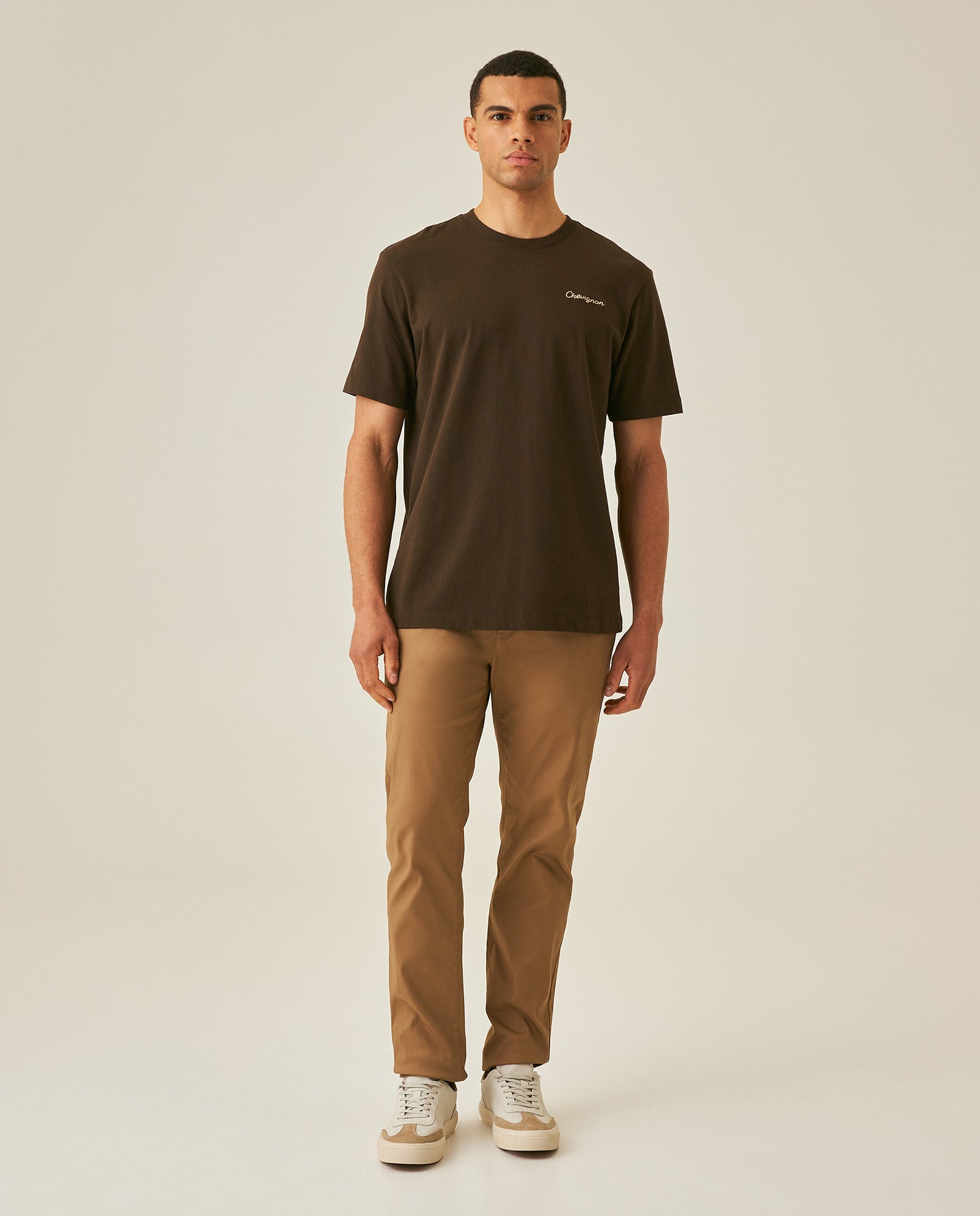 Men's Rodeo T-Shirt Classic Fit Short Sleeve Artisan Embroidery - Brown