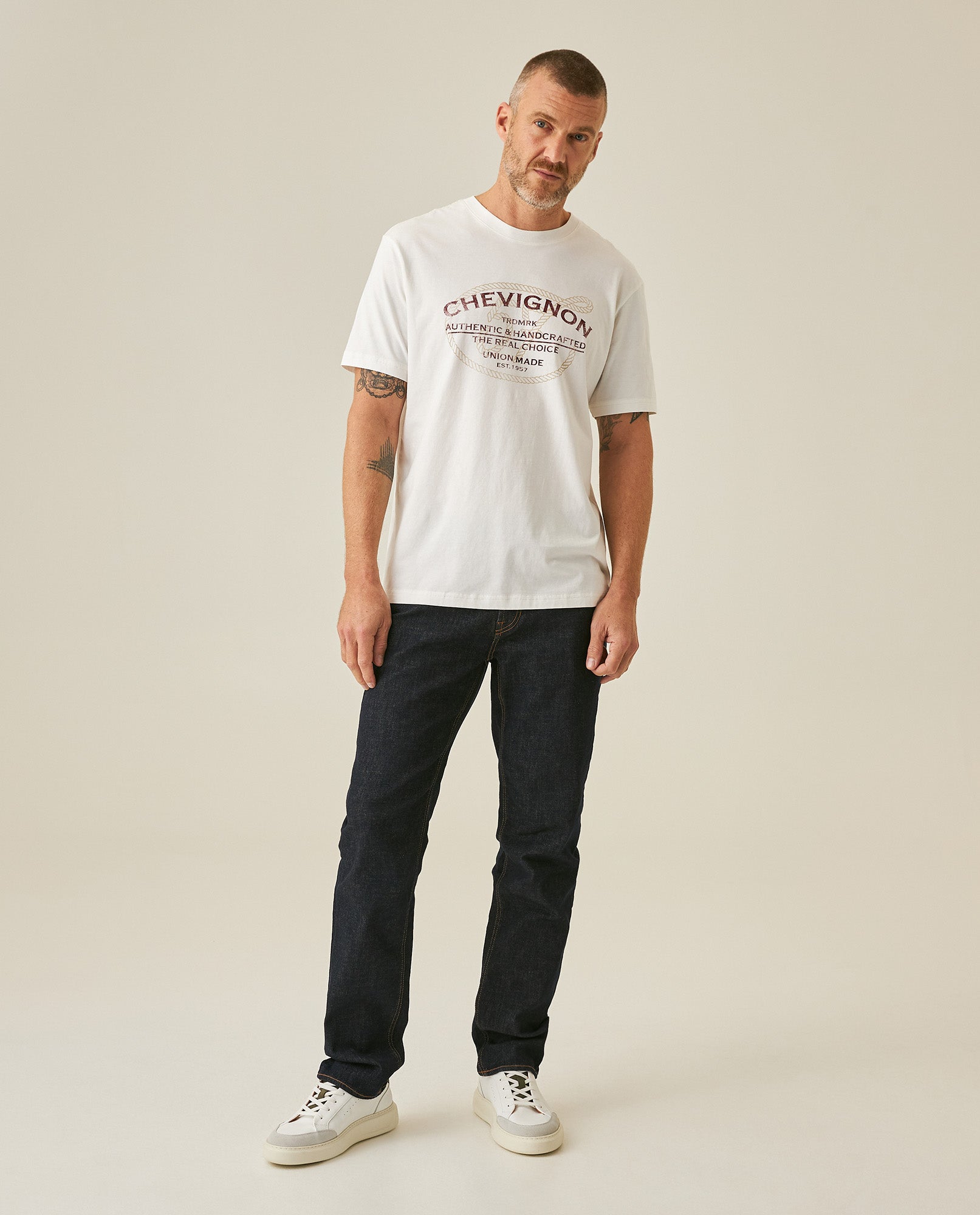 Men's Rodeo T-Shirt Slim Fit Short Sleeve Cotton Jersey Nazca Medium Weight Front Back Graphics - Raw
