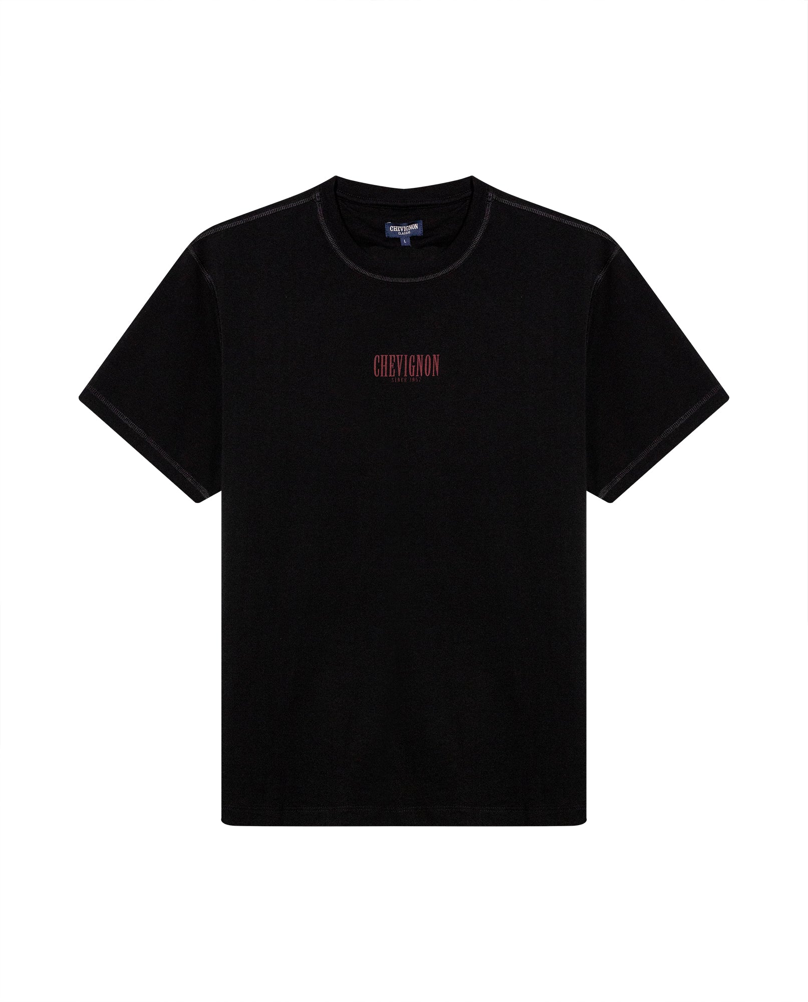 Men's Rodeo T-Shirt Classic Fit Short Sleeve Cotton Jersey Toscana Medium Weight Decorative Seams - Black