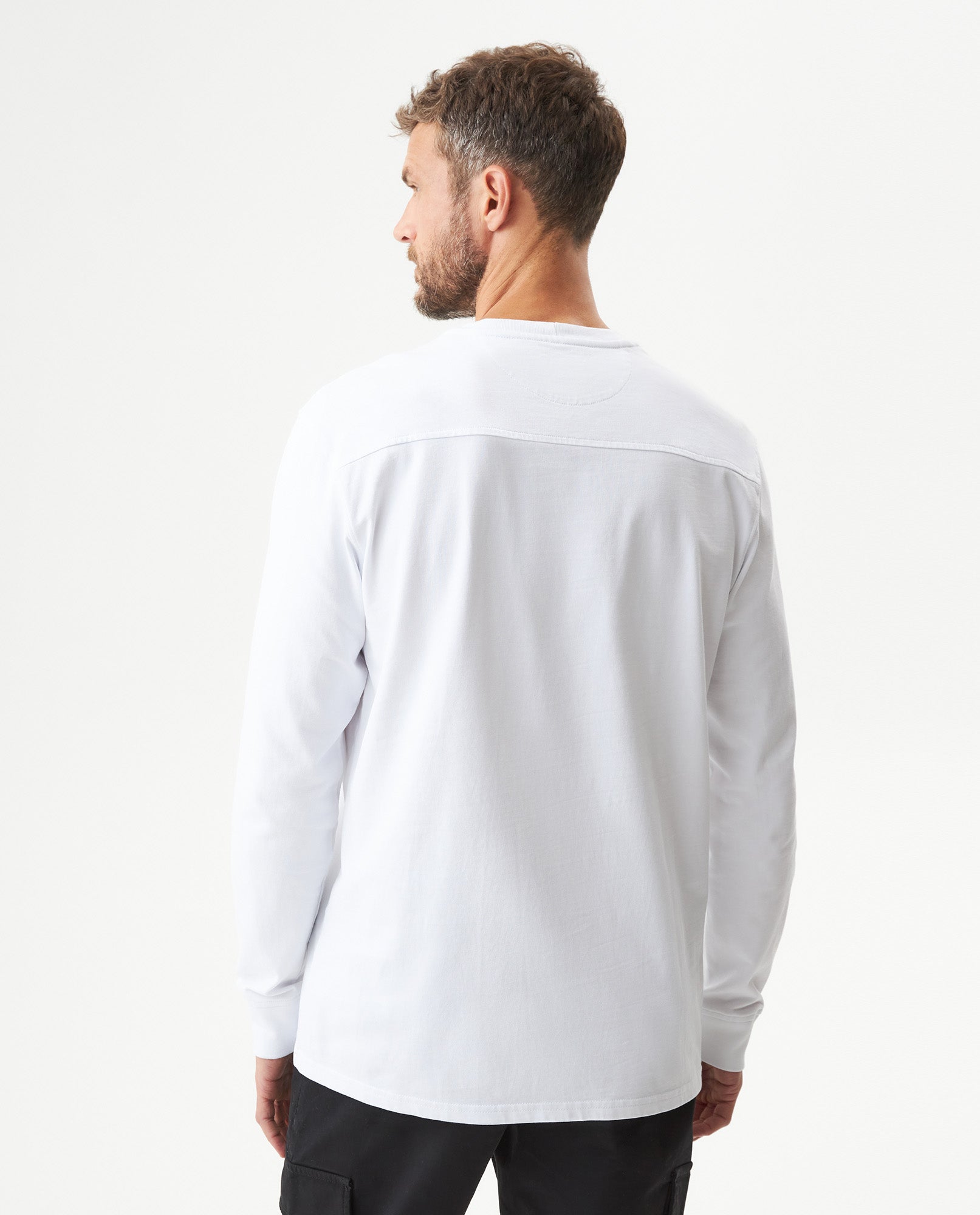 Men's Classic Fit Long Sleeve T-shirt in Cotton Voyage