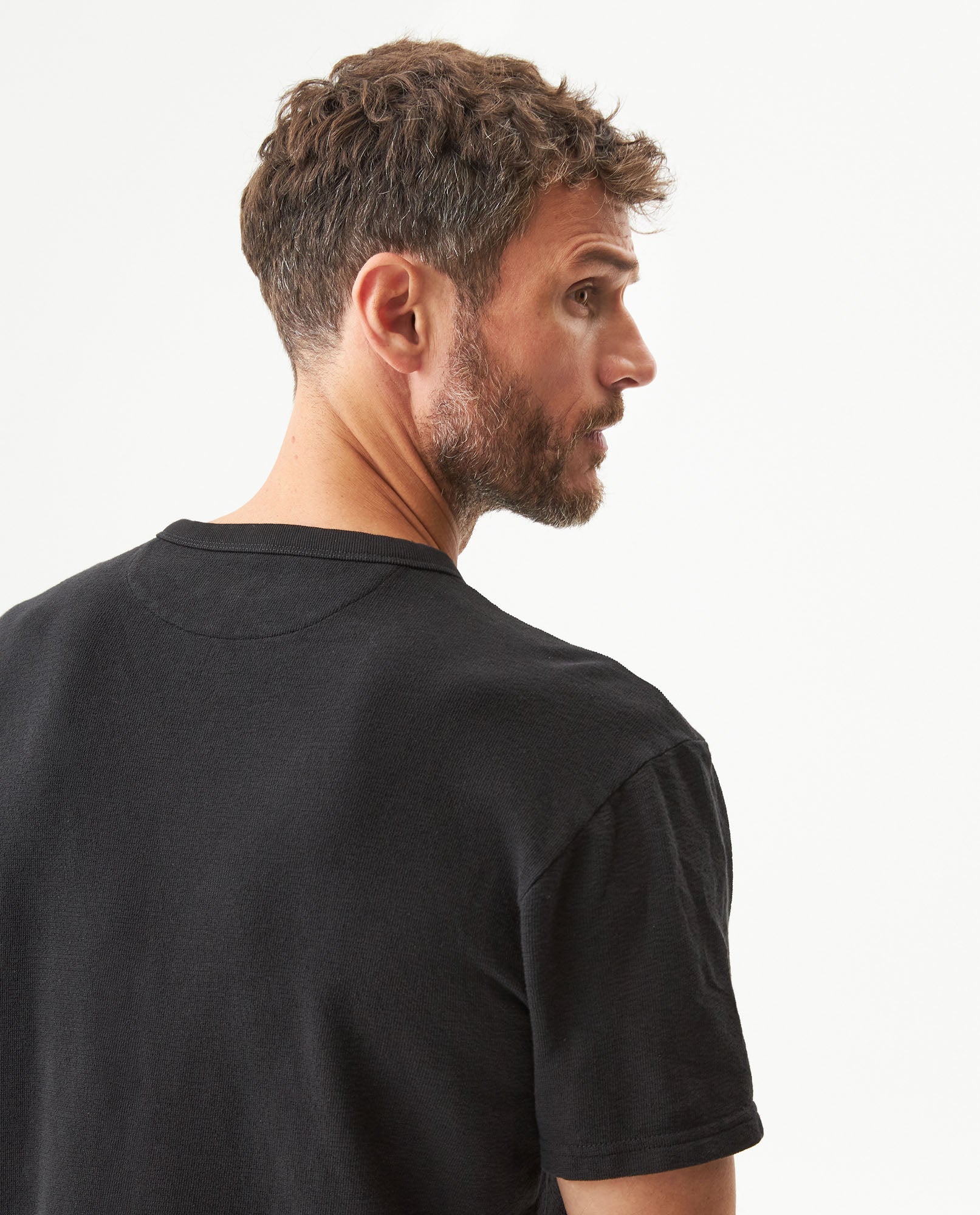 Men's V-Neck Slim Fit T-shirt in Cotton-Polyester Blend Lighthouse