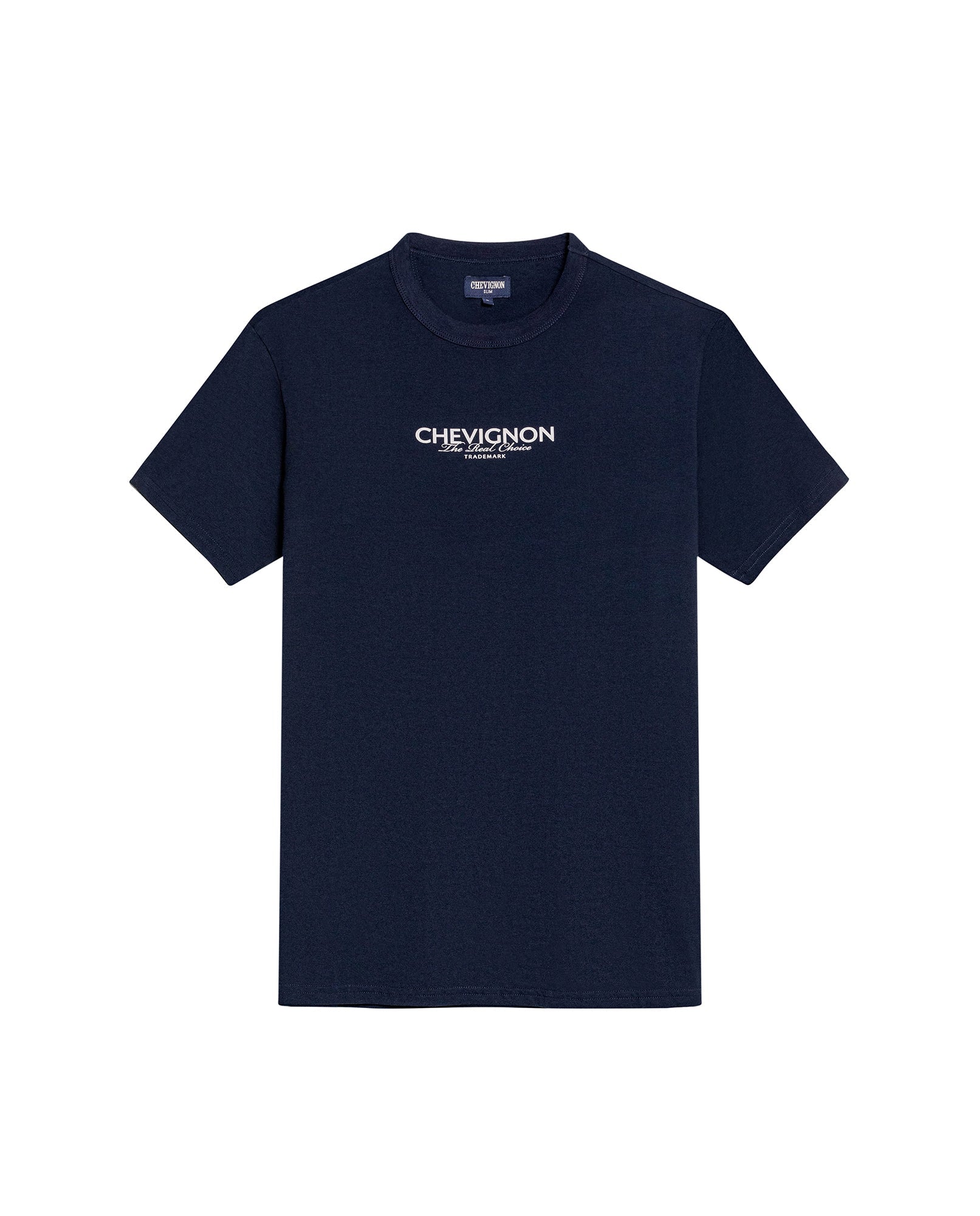 Men's Slim Fit Typographic Graphic T-shirt in Cotton Seafront