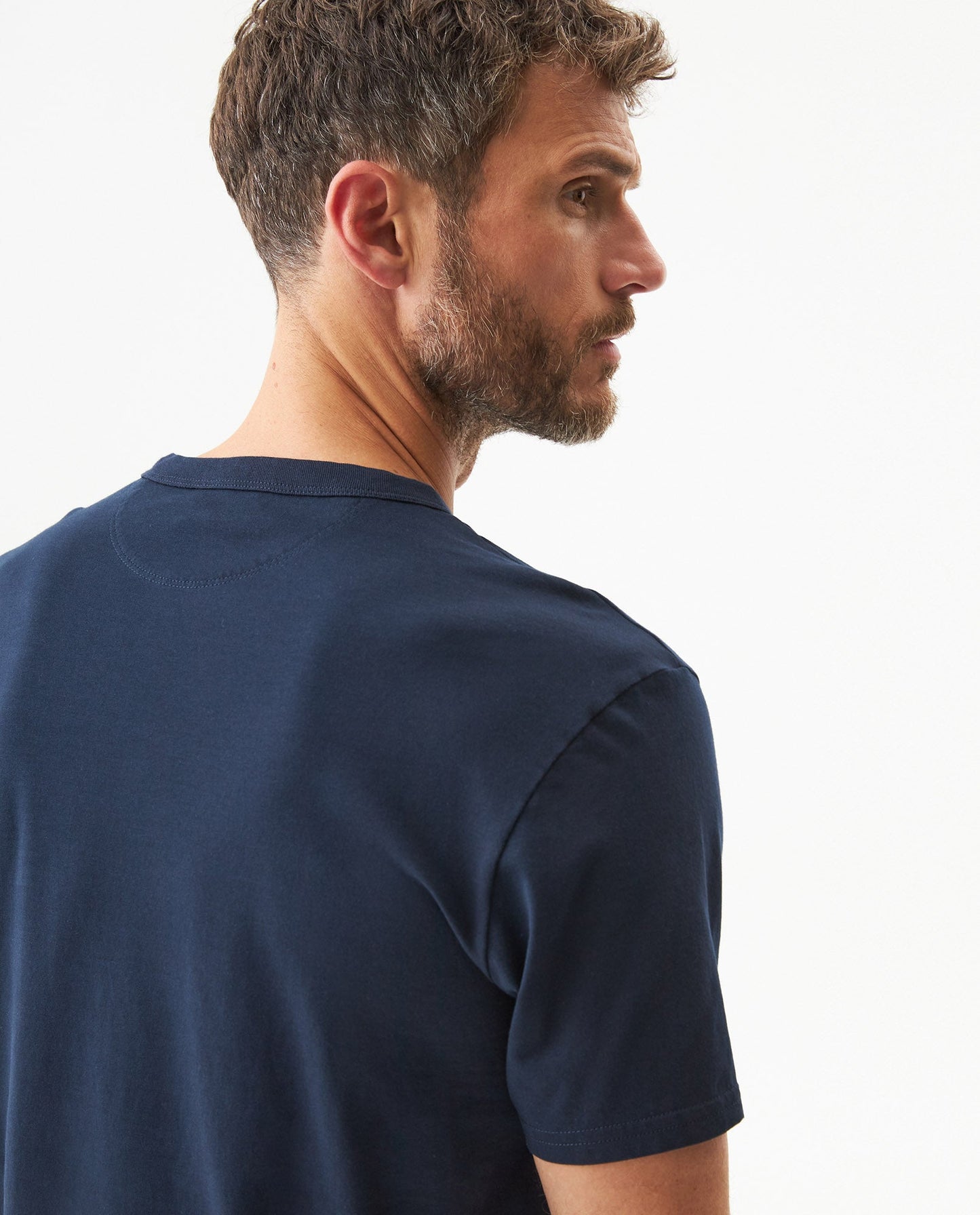 Men's Slim Fit Typographic Graphic T-shirt in Cotton Seafront