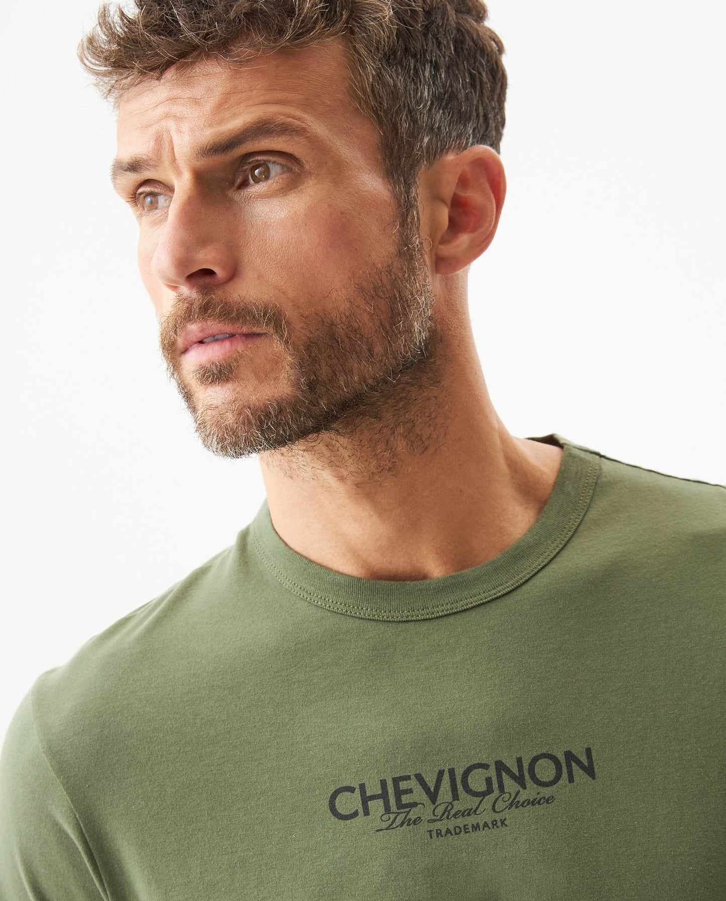 Men's Slim Fit Typographic Graphic T-shirt in Cotton Seafront