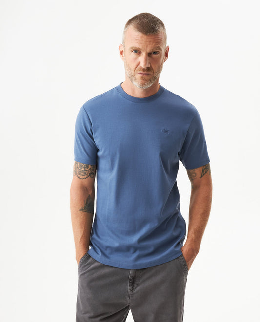 Men's Embroidered Slim Fit T-shirt in Cotton Twilight