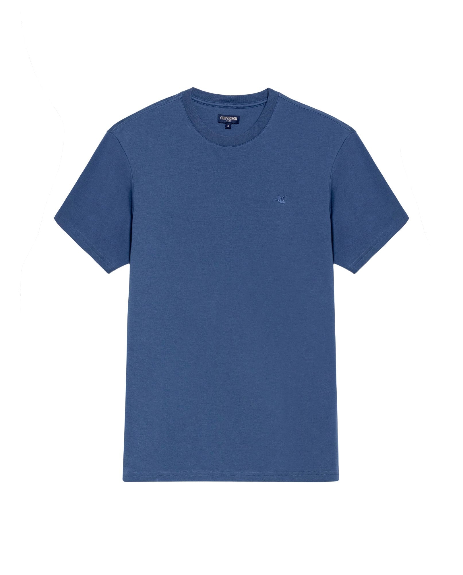 Men's Embroidered Slim Fit T-shirt in Cotton Twilight
