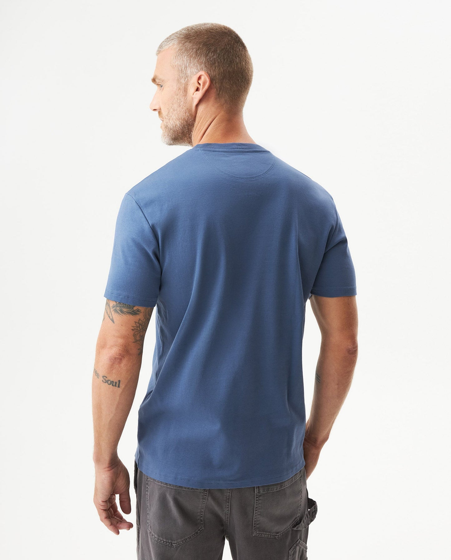 Men's Embroidered Slim Fit T-shirt in Cotton Twilight