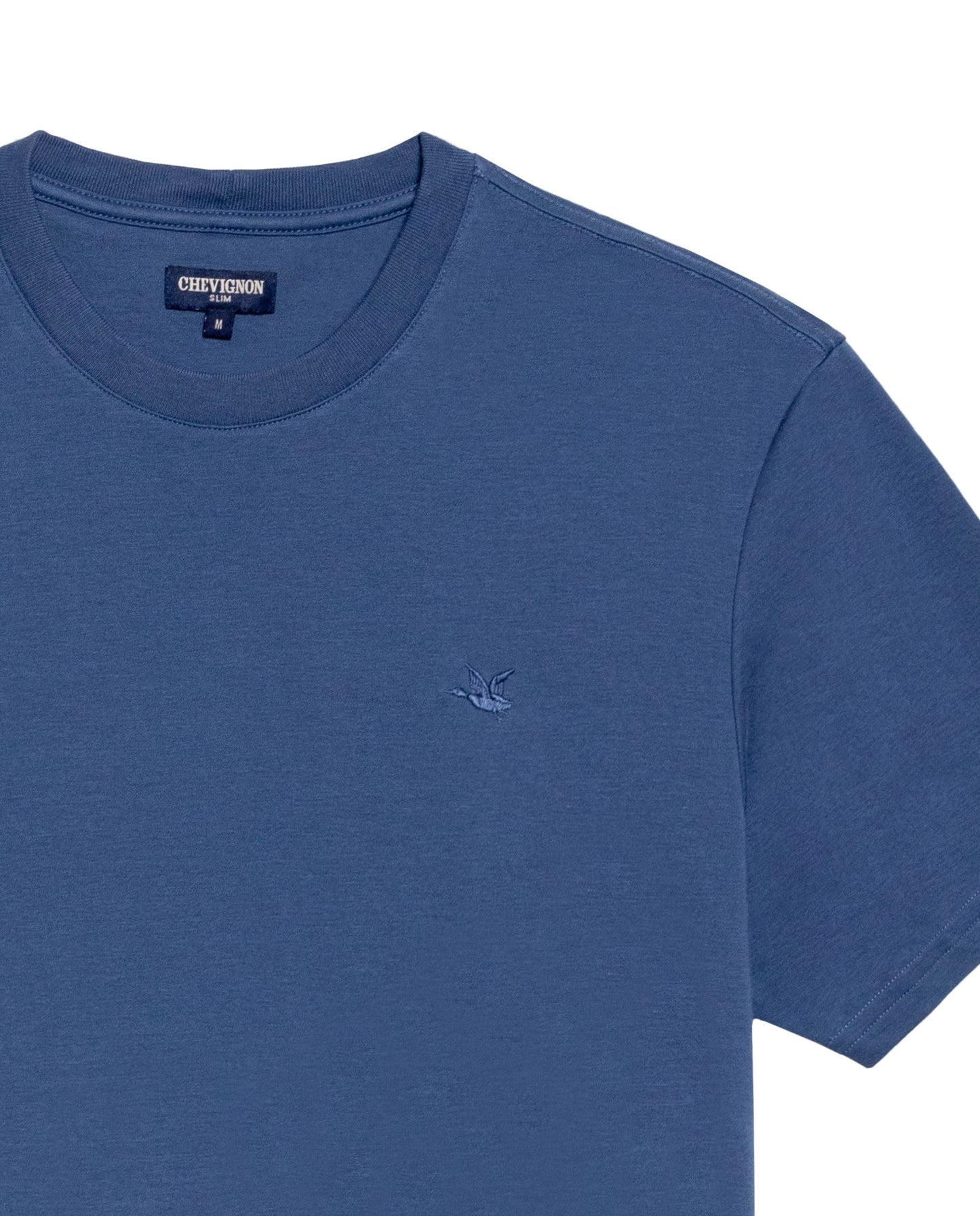 Men's Embroidered Slim Fit T-shirt in Cotton Twilight