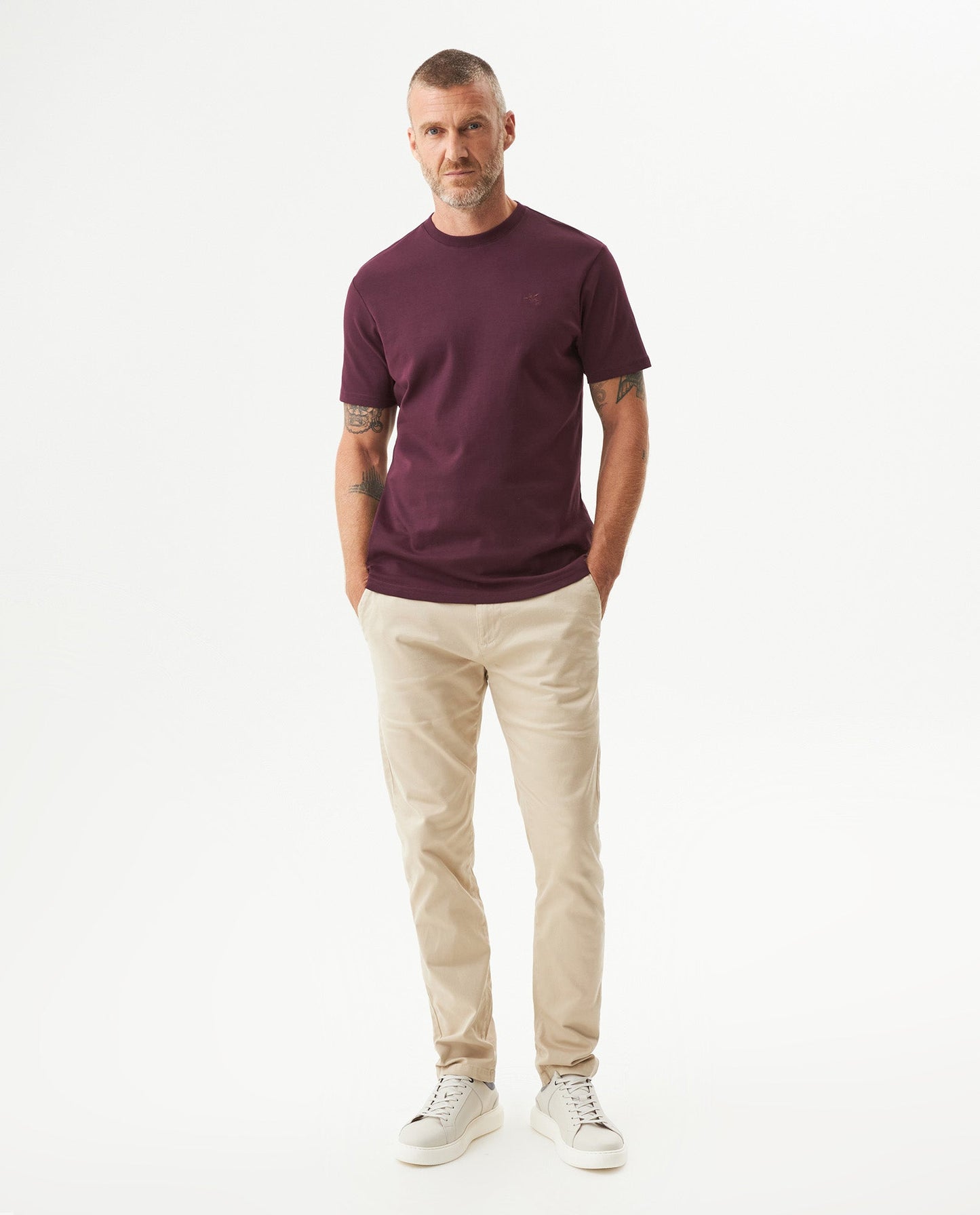 Men's Embroidered Slim Fit T-shirt in Cotton Twilight