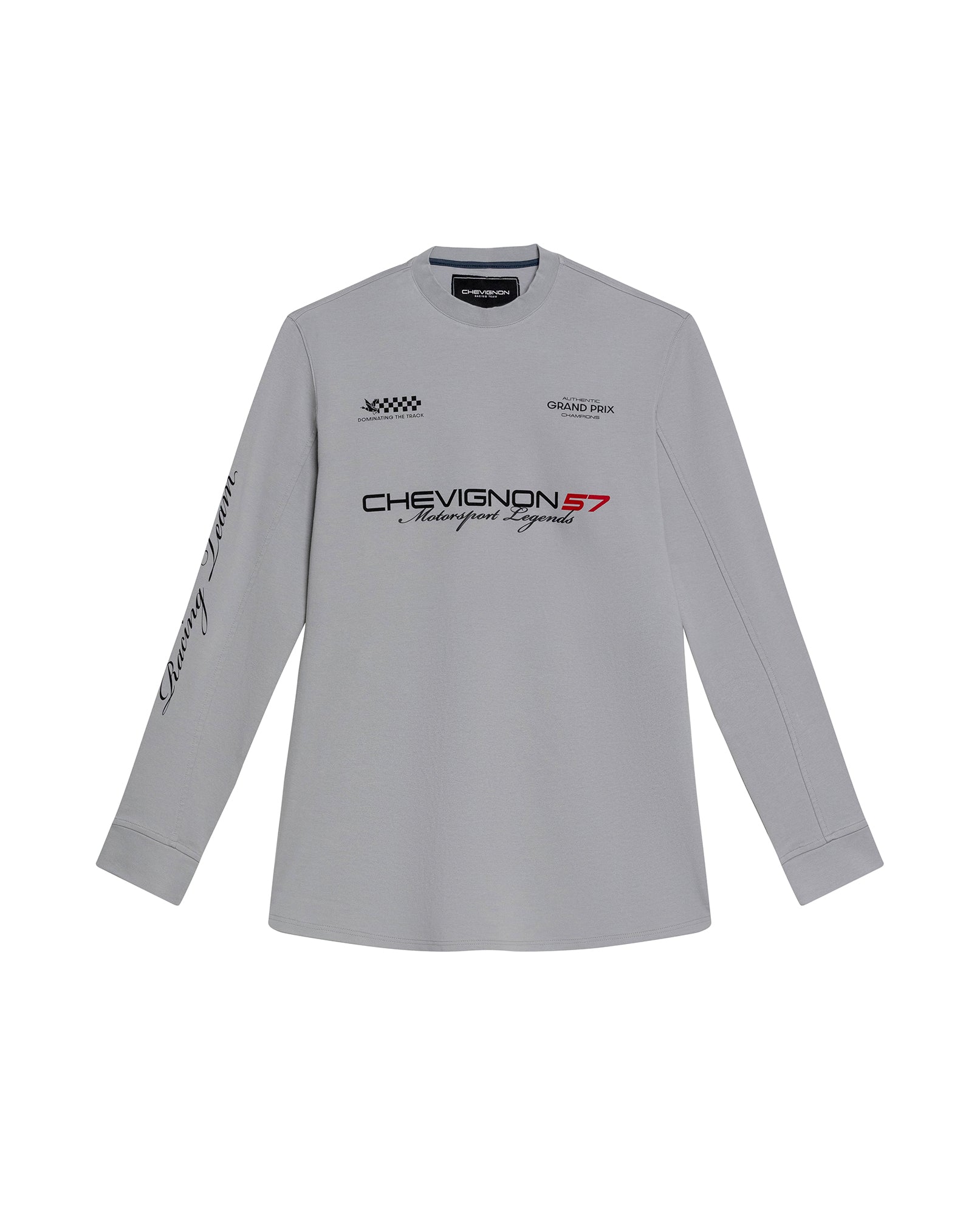 Men's Racing Long Sleeve Regular Fit T-shirt in Cotton Compass