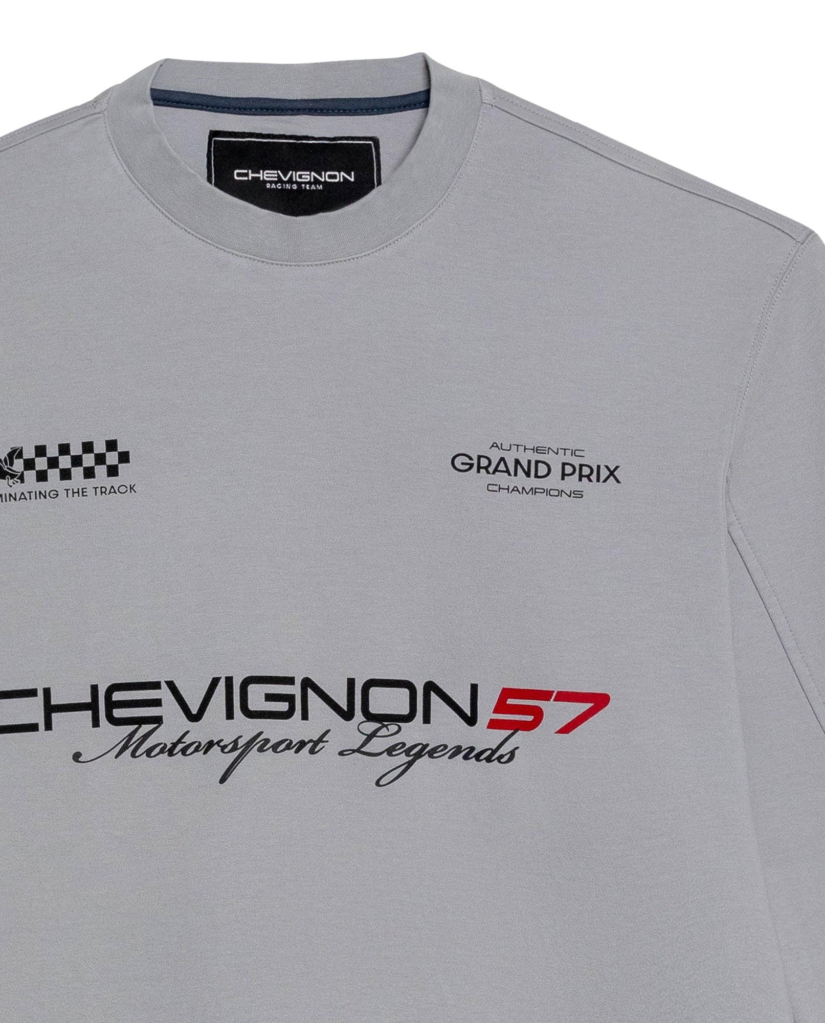 Men's Racing Long Sleeve Regular Fit T-shirt in Cotton Compass